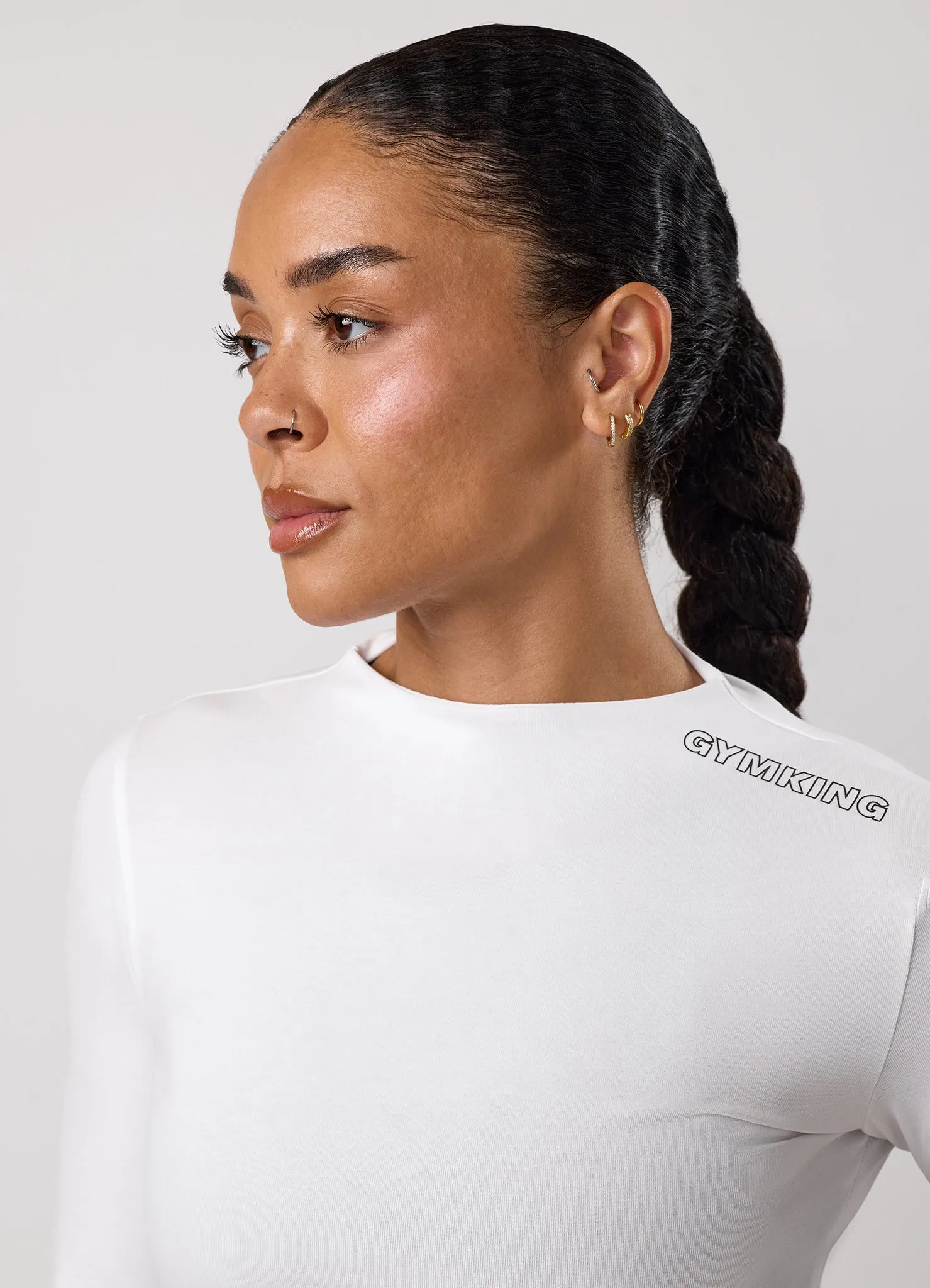 Gym King Precision Long Sleeve Tee - White sold by The Gym King product image thumbnail 4
