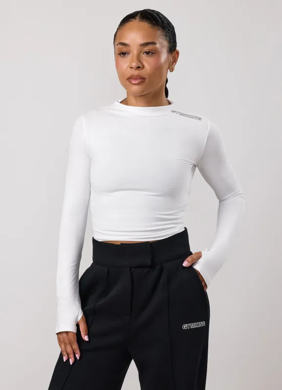 Gym King Precision Long Sleeve Tee - White made by The Gym King