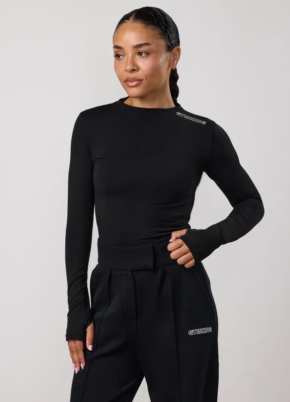 Gym King Precision Long Sleeve Tee - Black made by The Gym King
