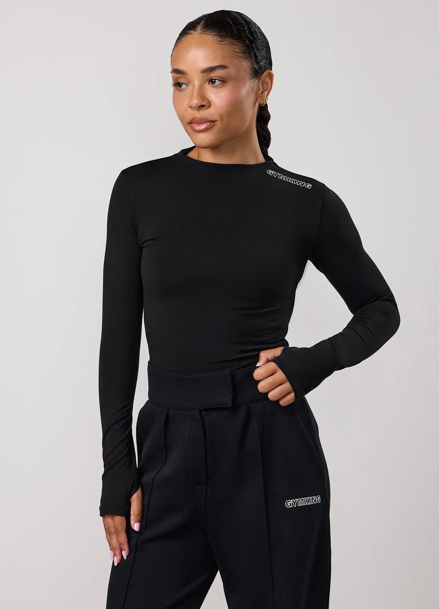 Gym King Precision Long Sleeve Tee - Black sold by The Gym King