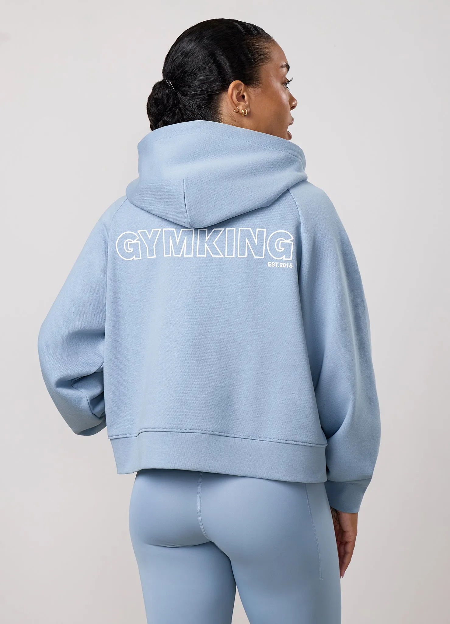 Gym King Precision Henley Hoodie - Chalk Blue sold by The Gym King product image thumbnail 3