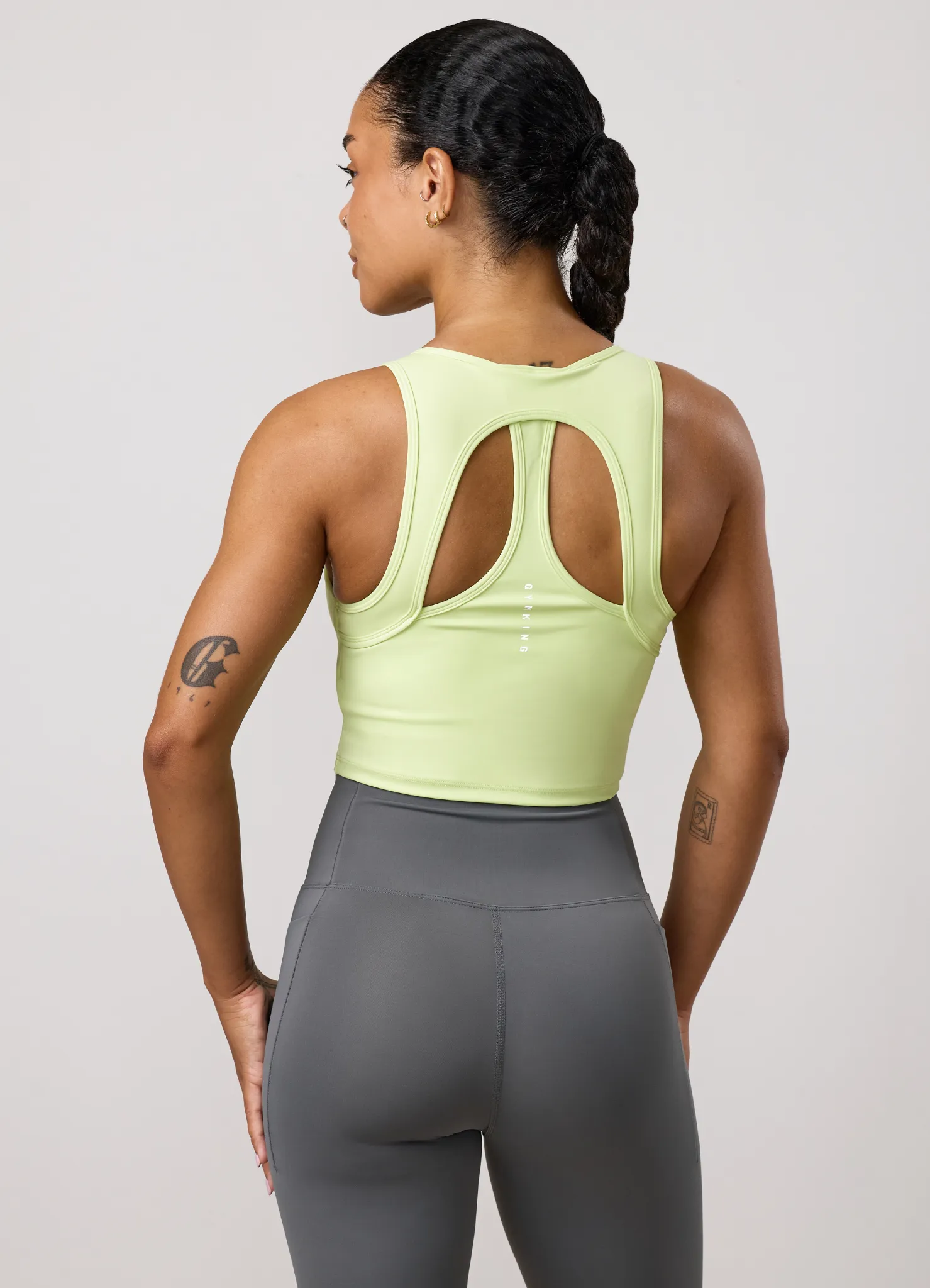 Gym King Precision Cut Out Tank - Muted Lime sold by The Gym King product image thumbnail 3