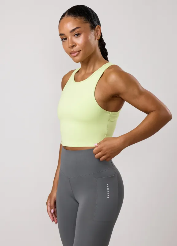 Gym King Precision Cut Out Tank - Muted Lime made by The Gym King