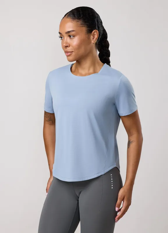 Gym King Precision Cap Sleeve T-Shirt - Chalk Blue made by The Gym King