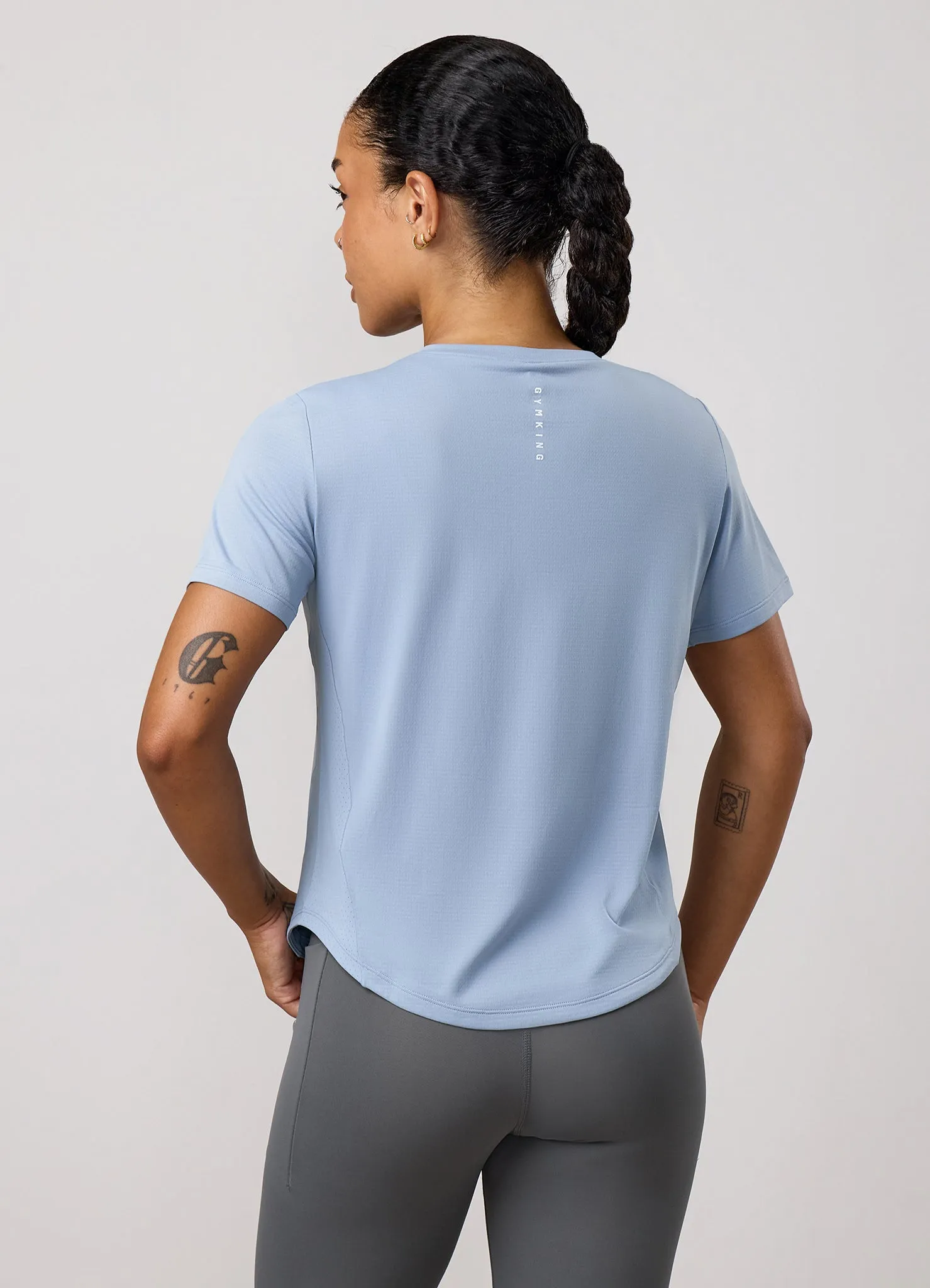 Gym King Precision Cap Sleeve T-Shirt - Chalk Blue sold by The Gym King product image thumbnail 3