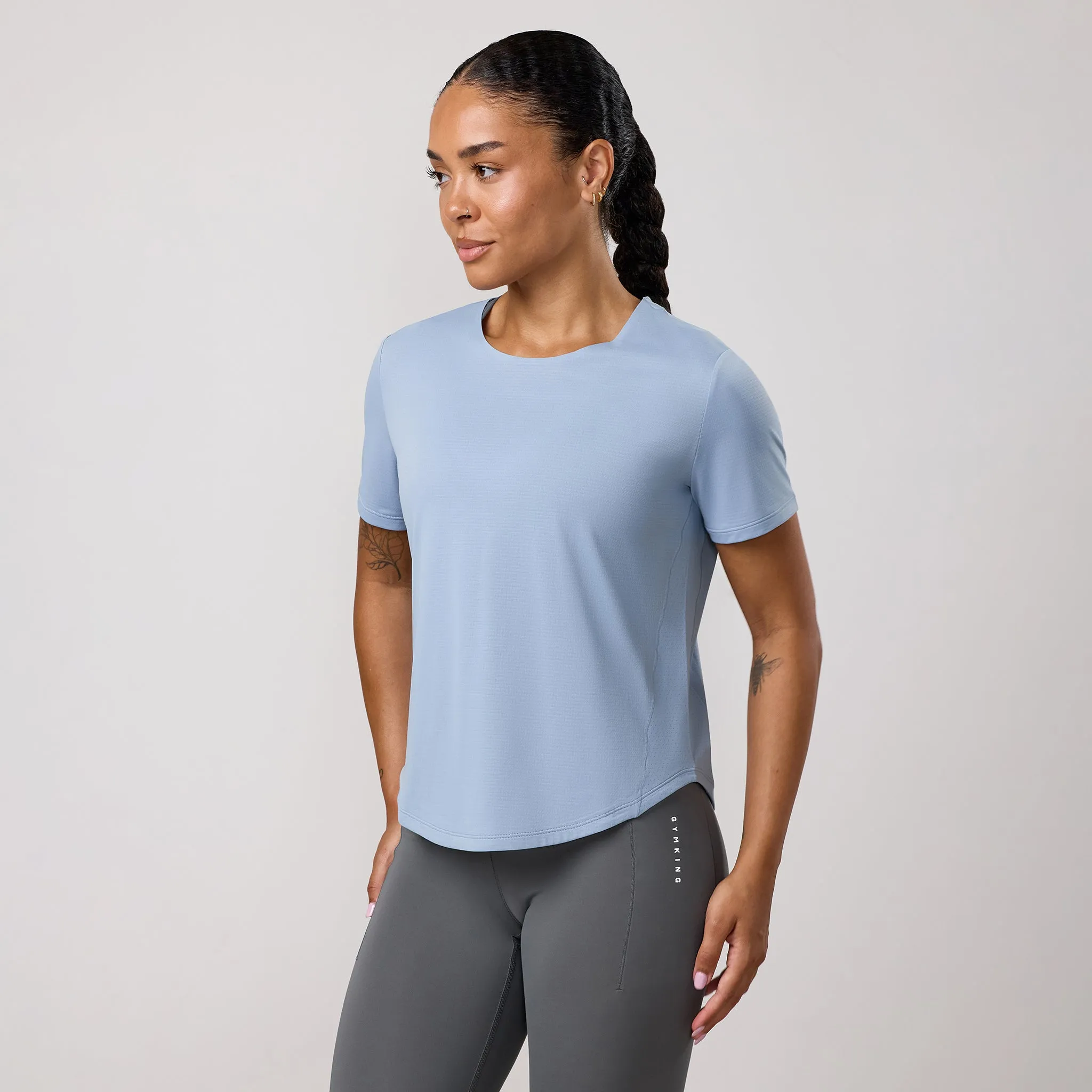 Gym King Precision Cap Sleeve T-Shirt - Chalk Blue sold by The Gym King product image thumbnail 2