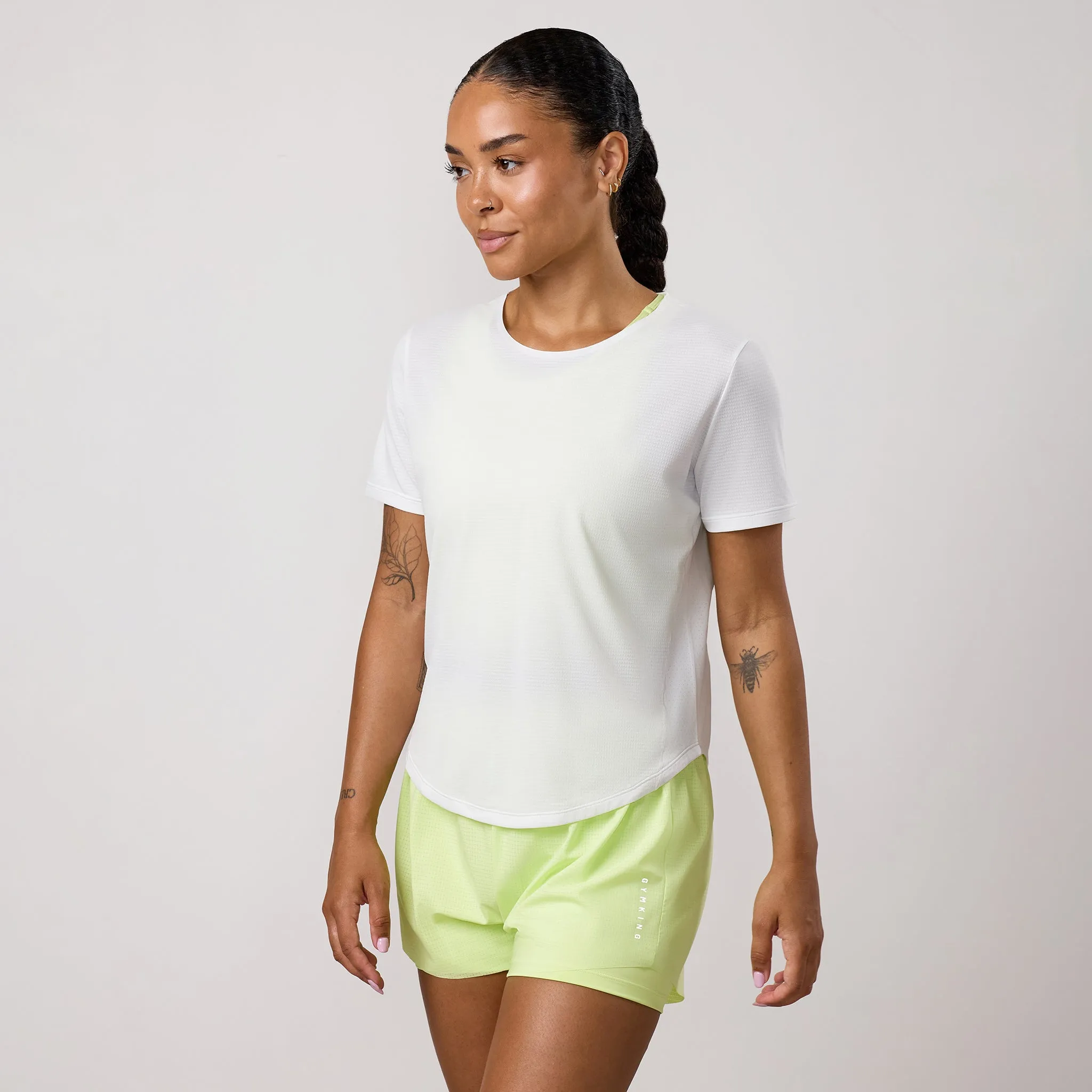 Gym King Precision Cap Sleeve T-Shirt - White sold by The Gym King product image thumbnail 2