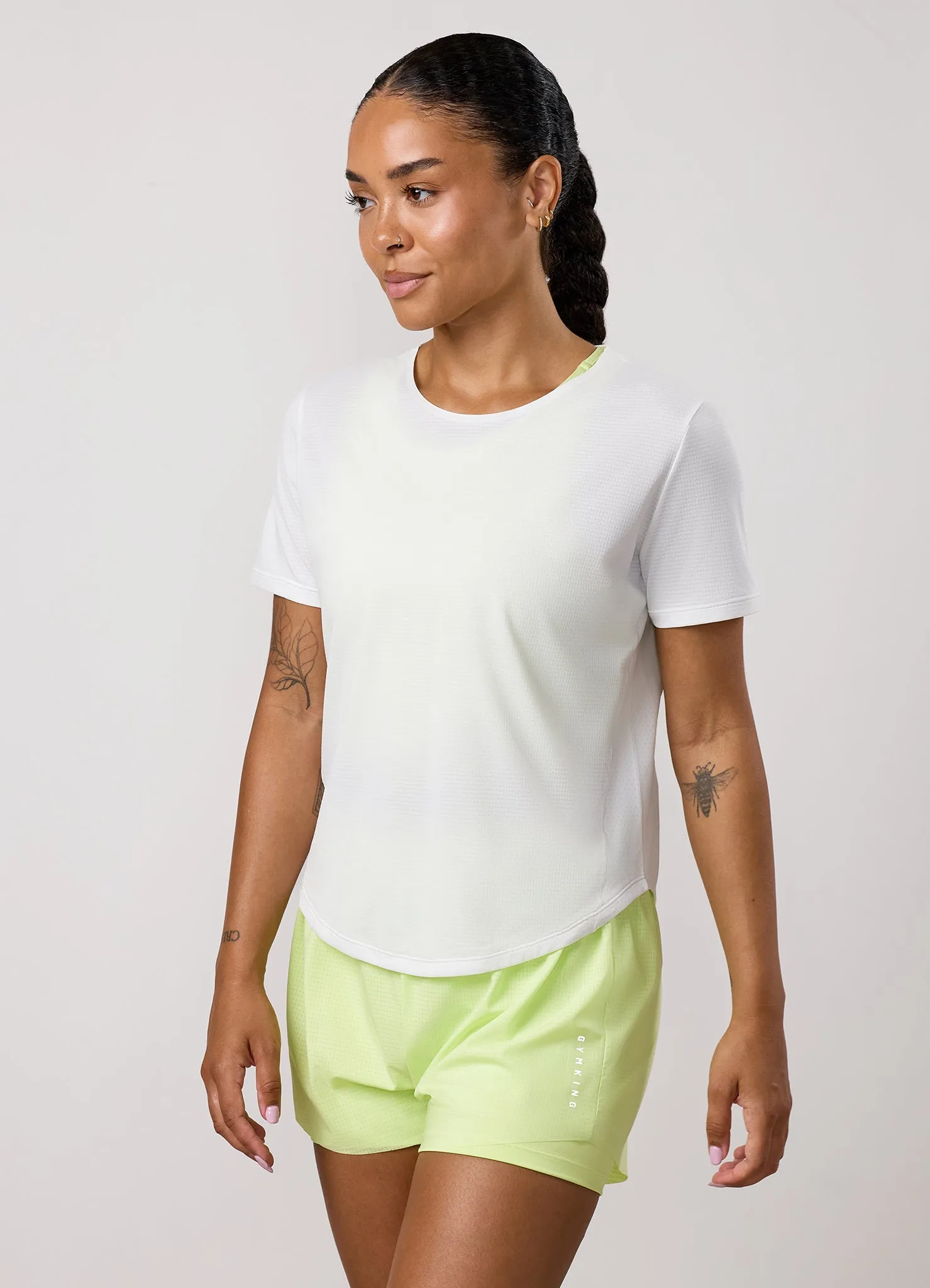 Gym King Precision Cap Sleeve T-Shirt - White sold by The Gym King