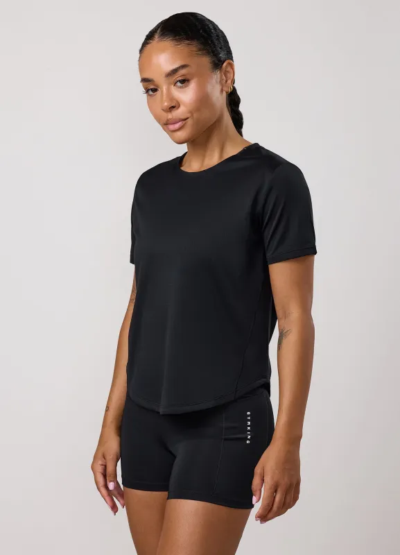 Gym King Precision Cap Sleeve T-Shirt - Black made by The Gym King