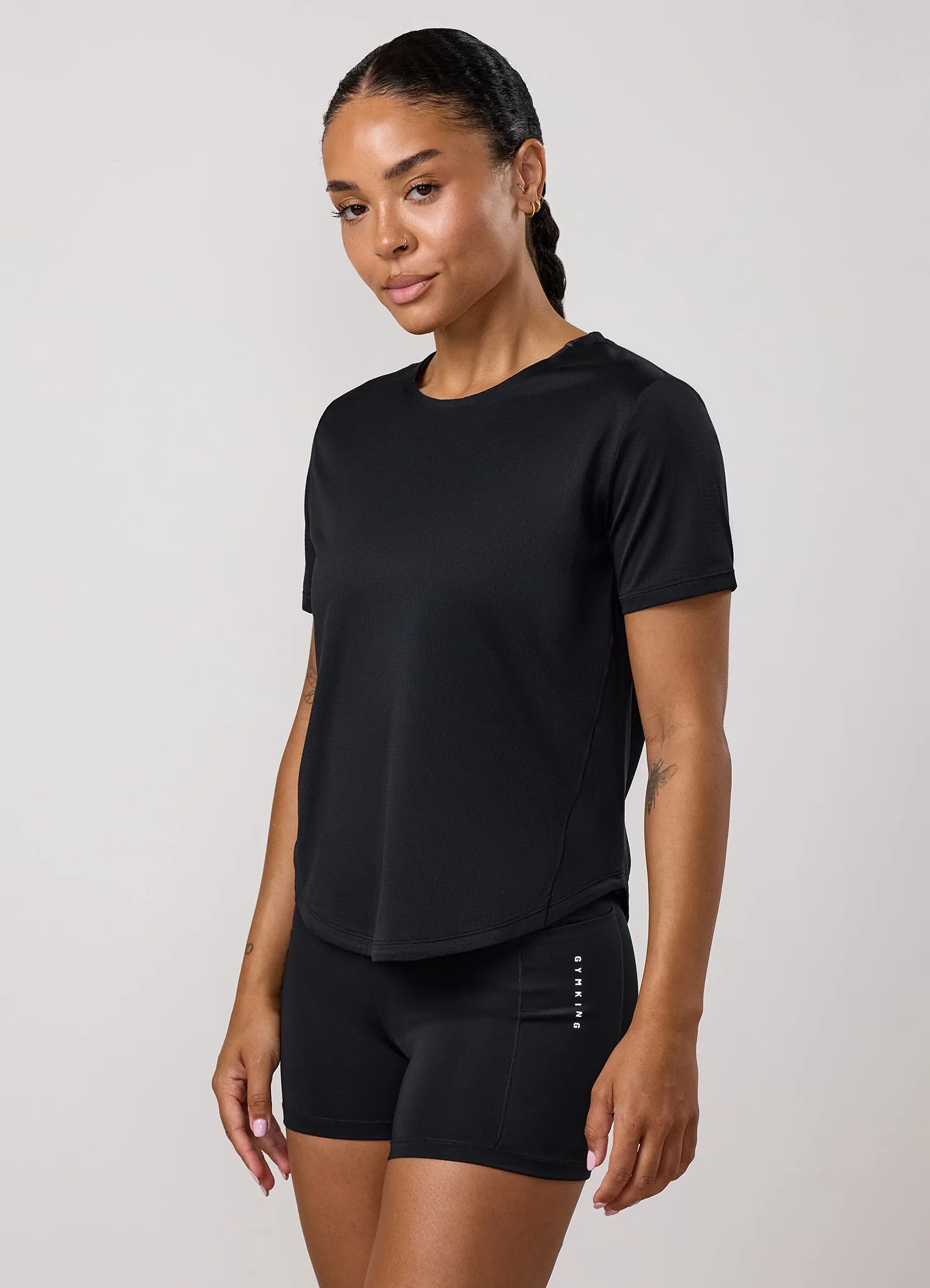 Gym King Precision Cap Sleeve T-Shirt - Black sold by The Gym King