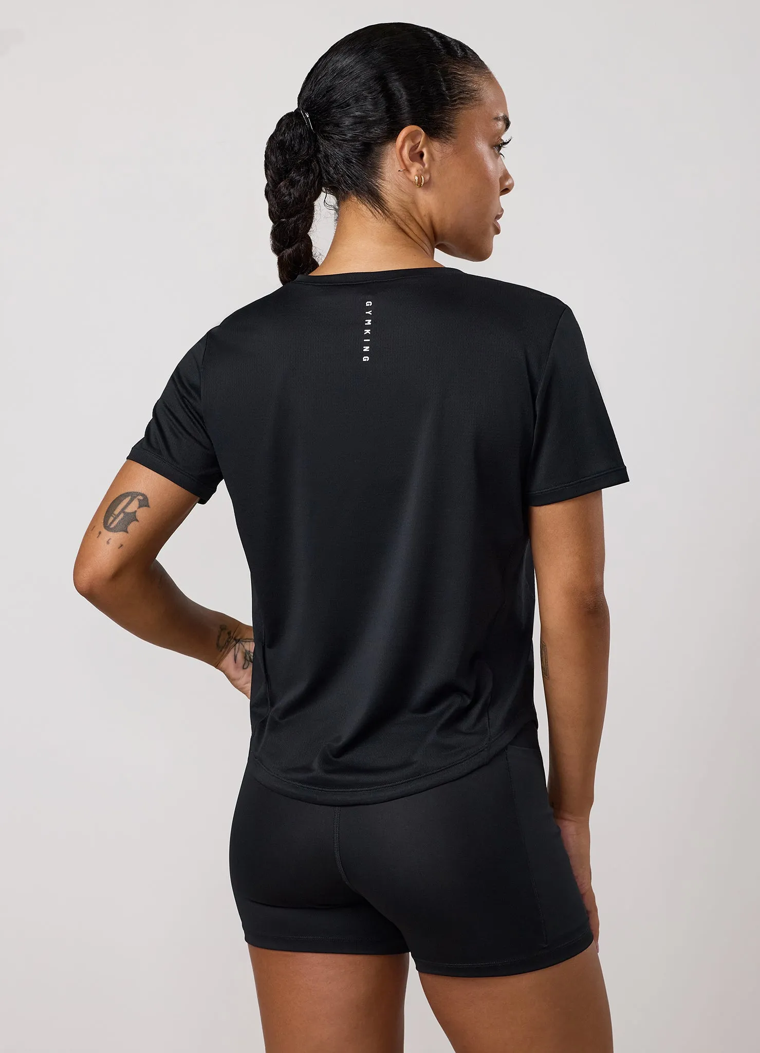 Gym King Precision Cap Sleeve T-Shirt - Black sold by The Gym King product image thumbnail 3