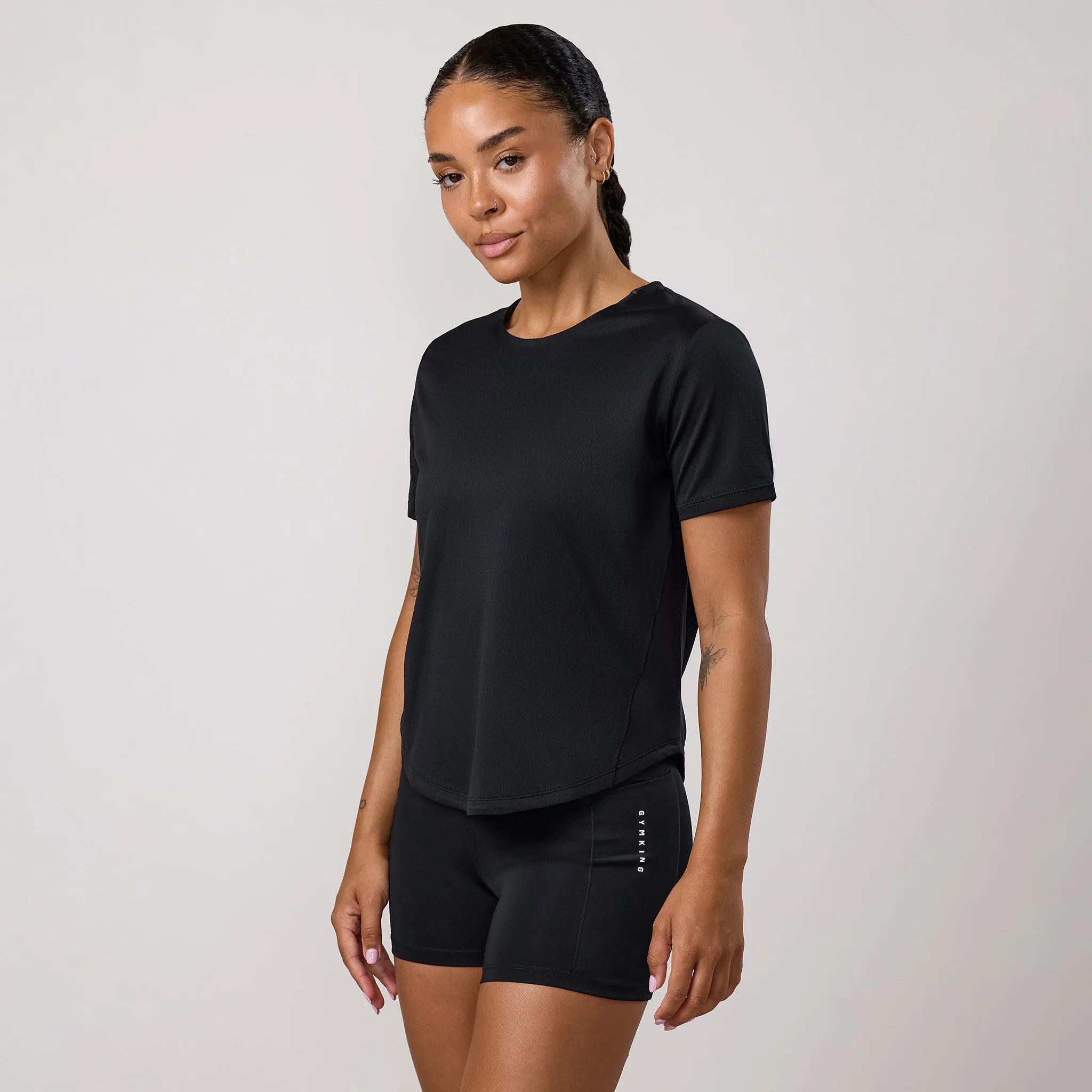 Gym King Precision Cap Sleeve T-Shirt - Black sold by The Gym King product image thumbnail 2