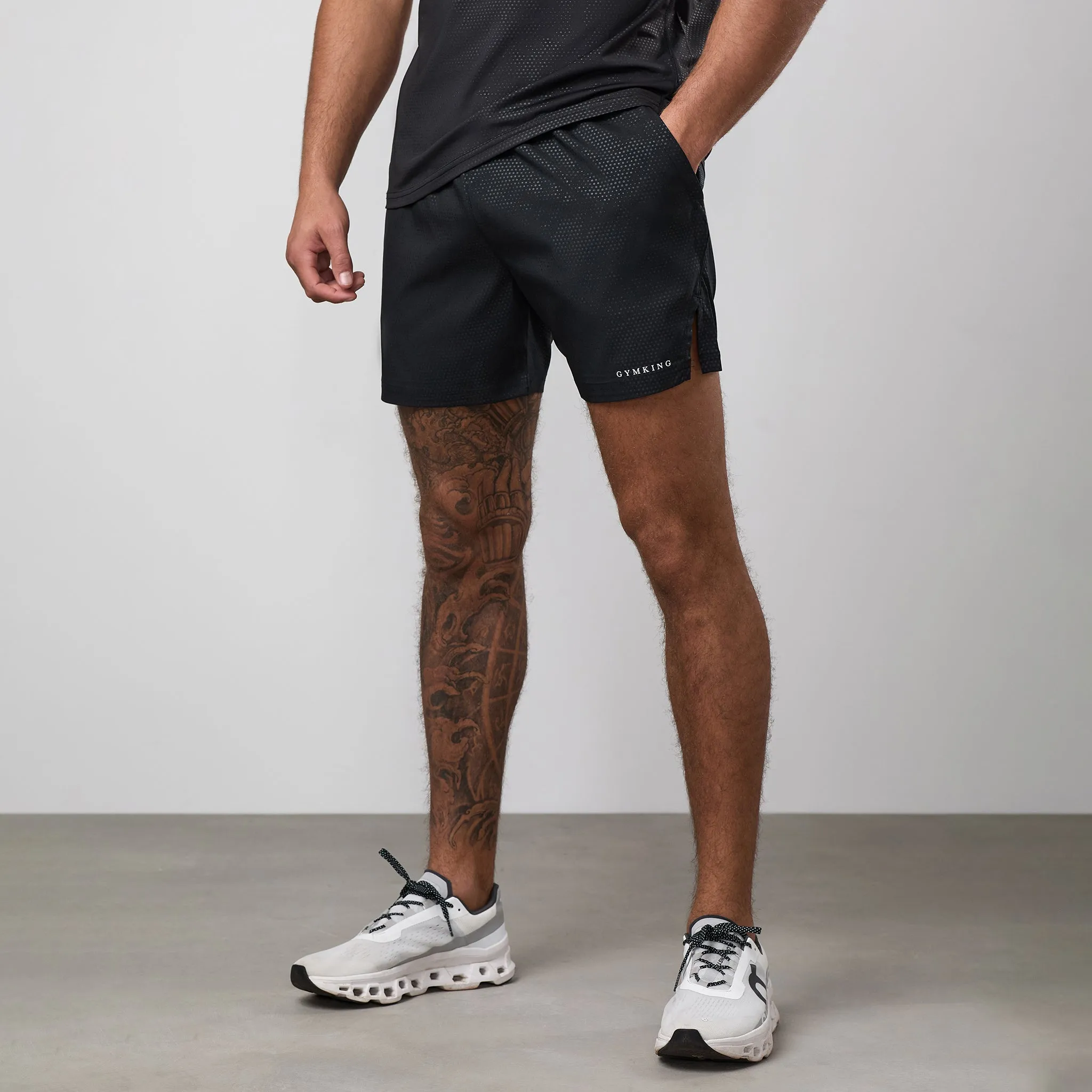 Gym King Debossed Pixel 5" Short - Black sold by The Gym King product image thumbnail 2