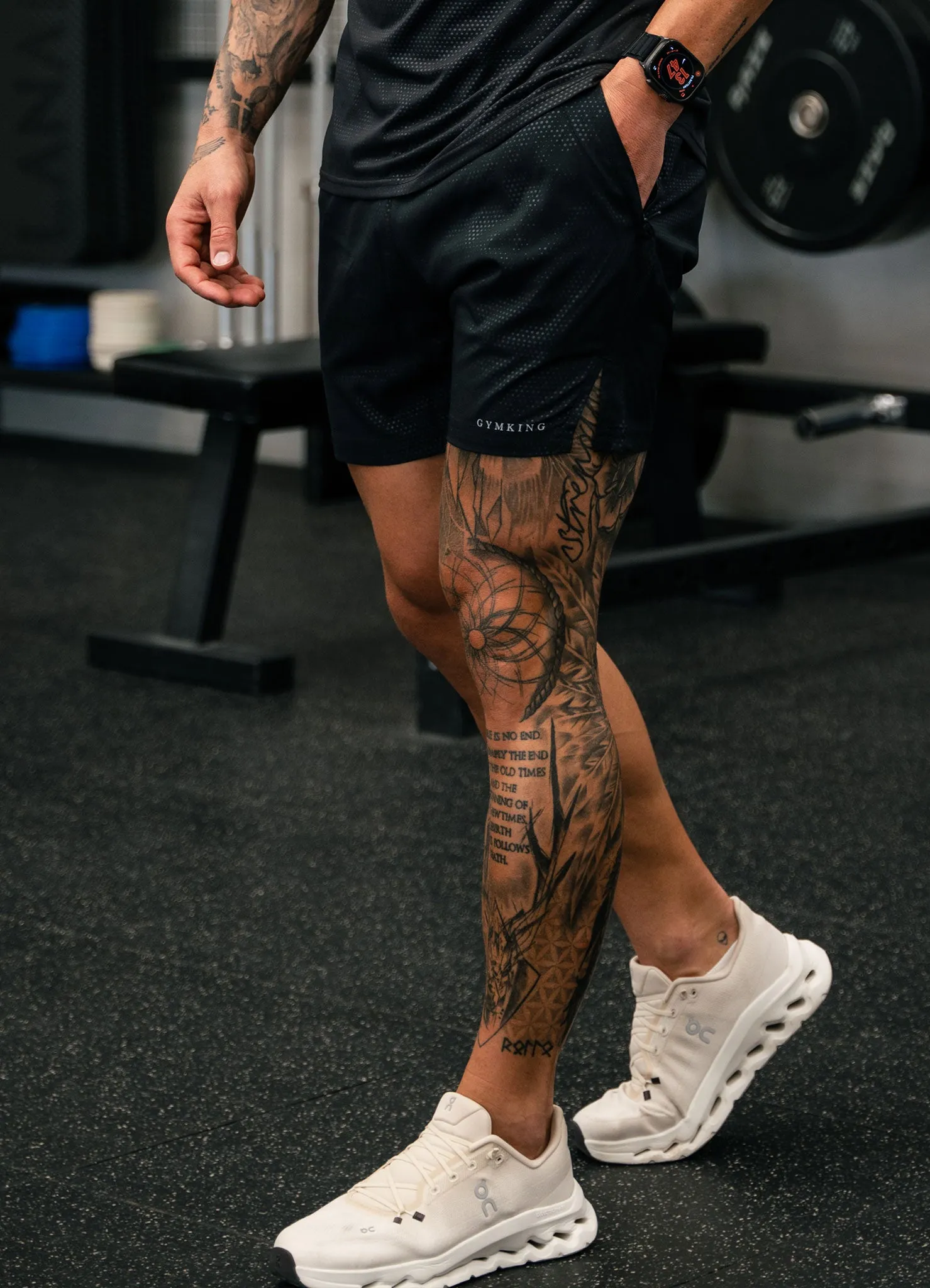 Gym King Debossed Pixel 5" Short - Black sold by The Gym King product image thumbnail 3