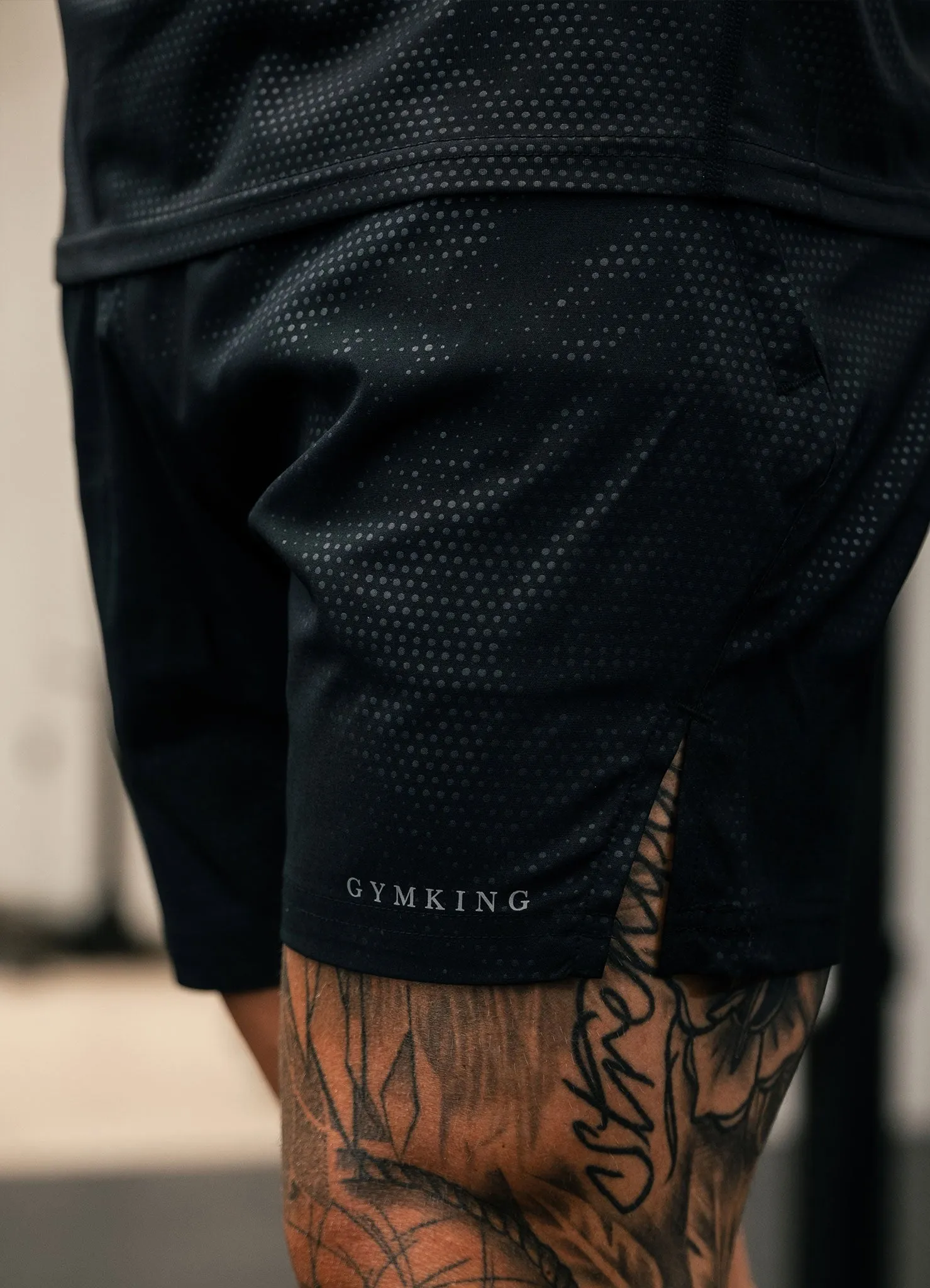 Gym King Debossed Pixel 5" Short - Black sold by The Gym King