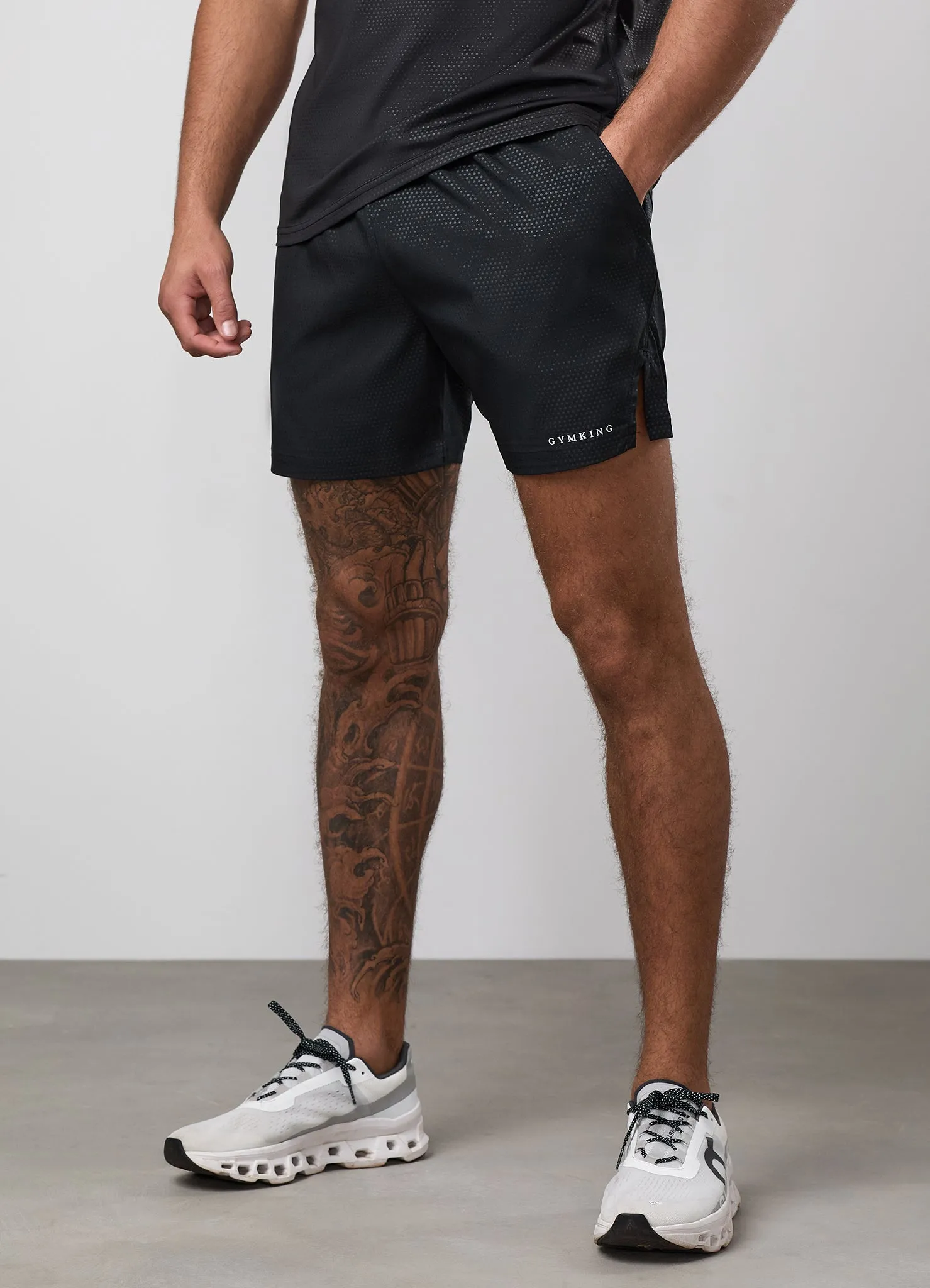 Gym King Debossed Pixel 5" Short - Black sold by The Gym King product image thumbnail 4