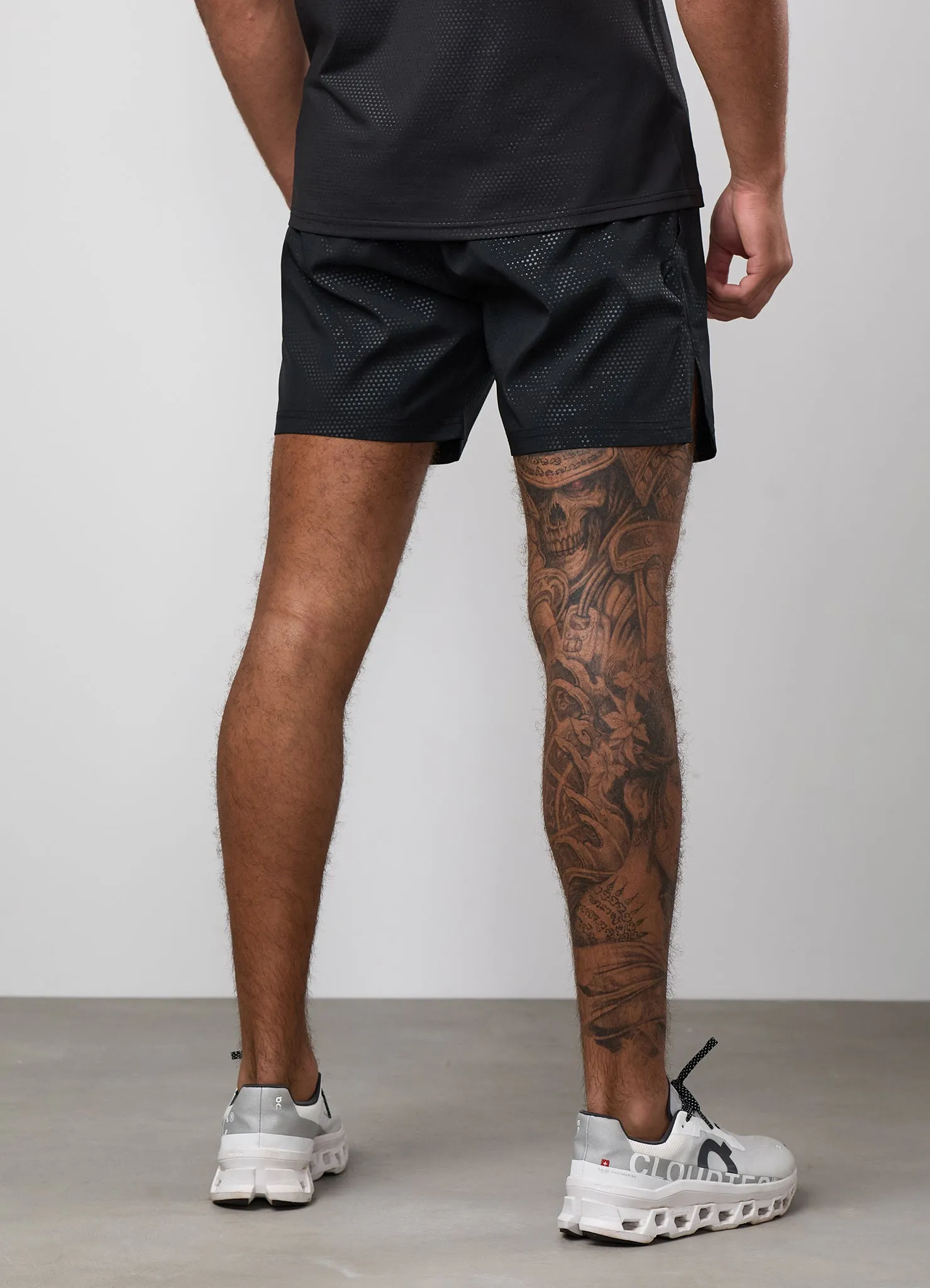 Gym King Debossed Pixel 5" Short - Black sold by The Gym King product image thumbnail 5
