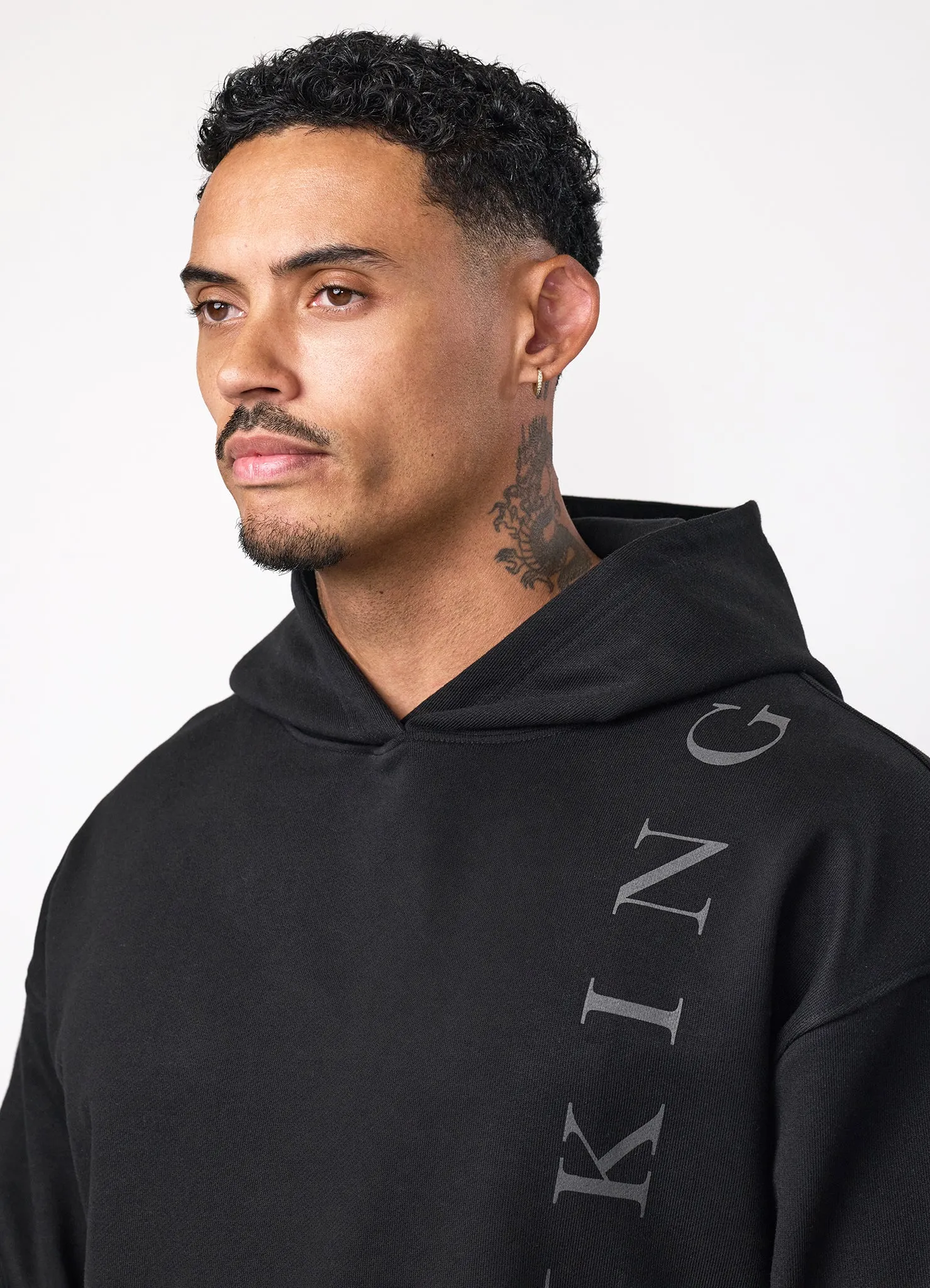 Gym King Text Logo Loopback Hoodie - Black sold by The Gym King product image thumbnail 4