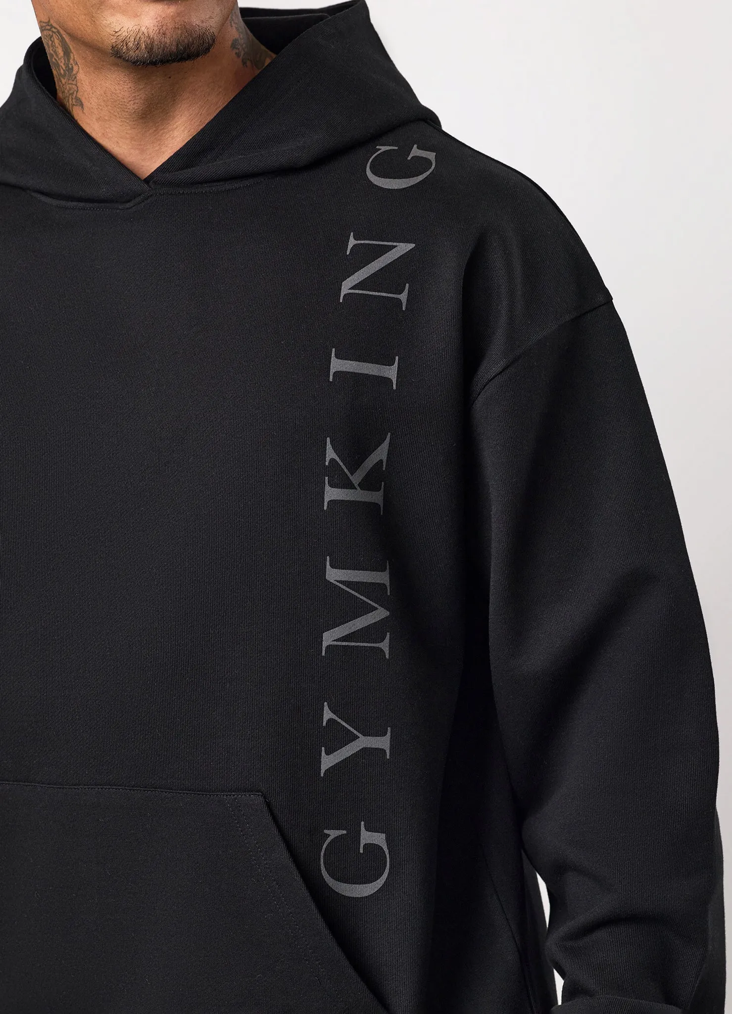Gym King Text Logo Loopback Hoodie - Black sold by The Gym King product image thumbnail 5