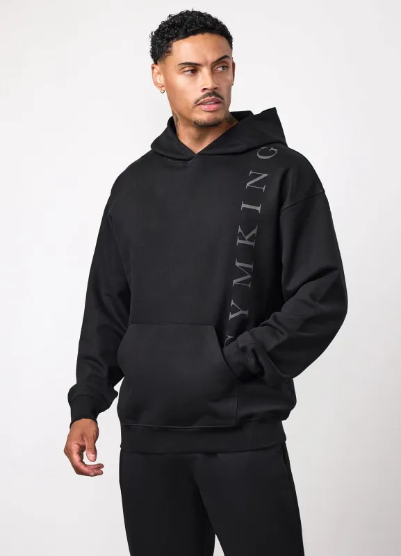 Gym King Text Logo Loopback Hoodie - Black made by The Gym King