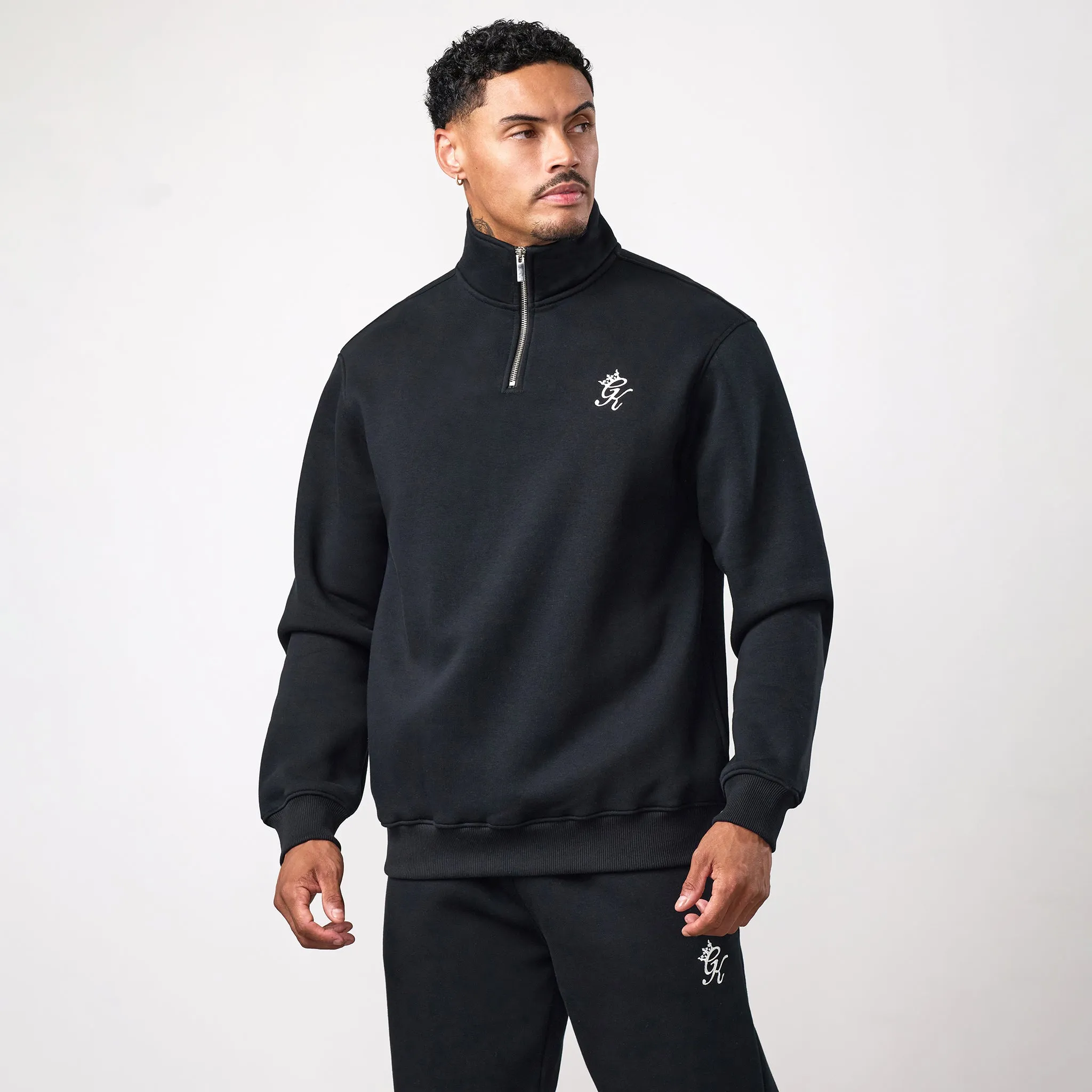 Gym King Fundamental Fleece 1/4 Zip Funnel - Black sold by The Gym King product image thumbnail 2