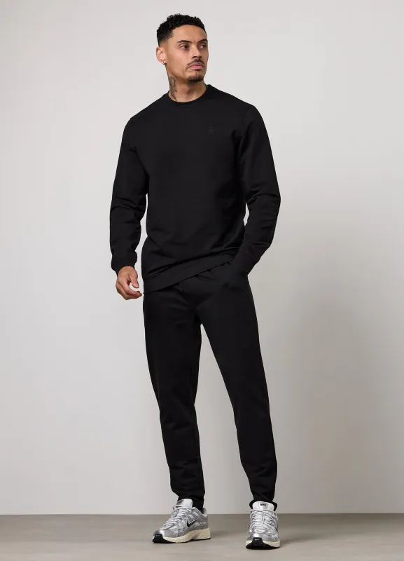Gym King Victory Loopback Crew Tracksuit - Black made by The Gym King