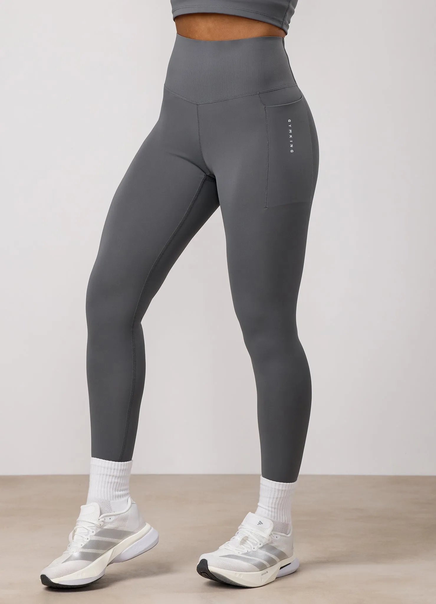 Gym King Precision High Waisted Legging - Lava Grey sold by The Gym King