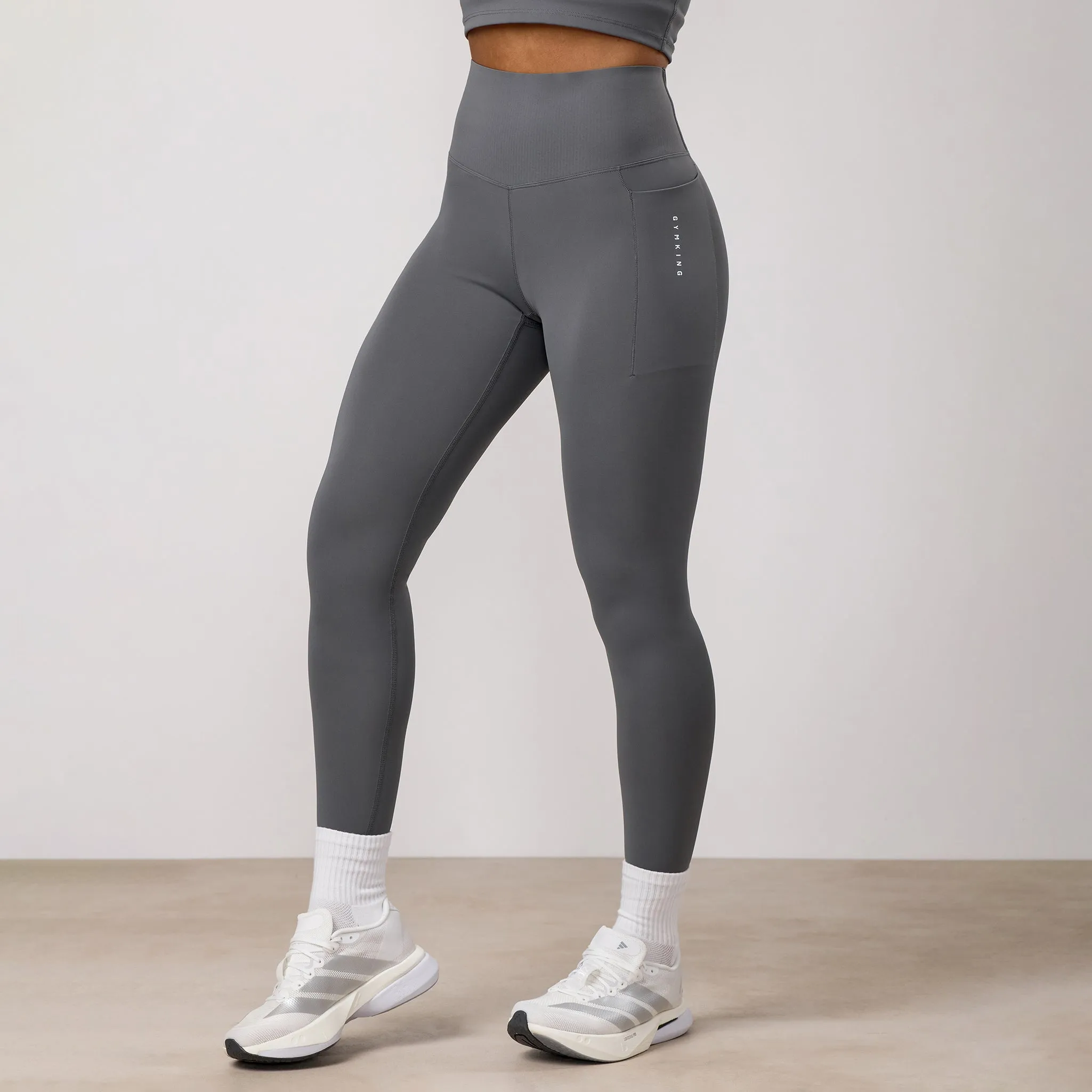 Gym King Precision High Waisted Legging - Lava Grey sold by The Gym King product image thumbnail 2