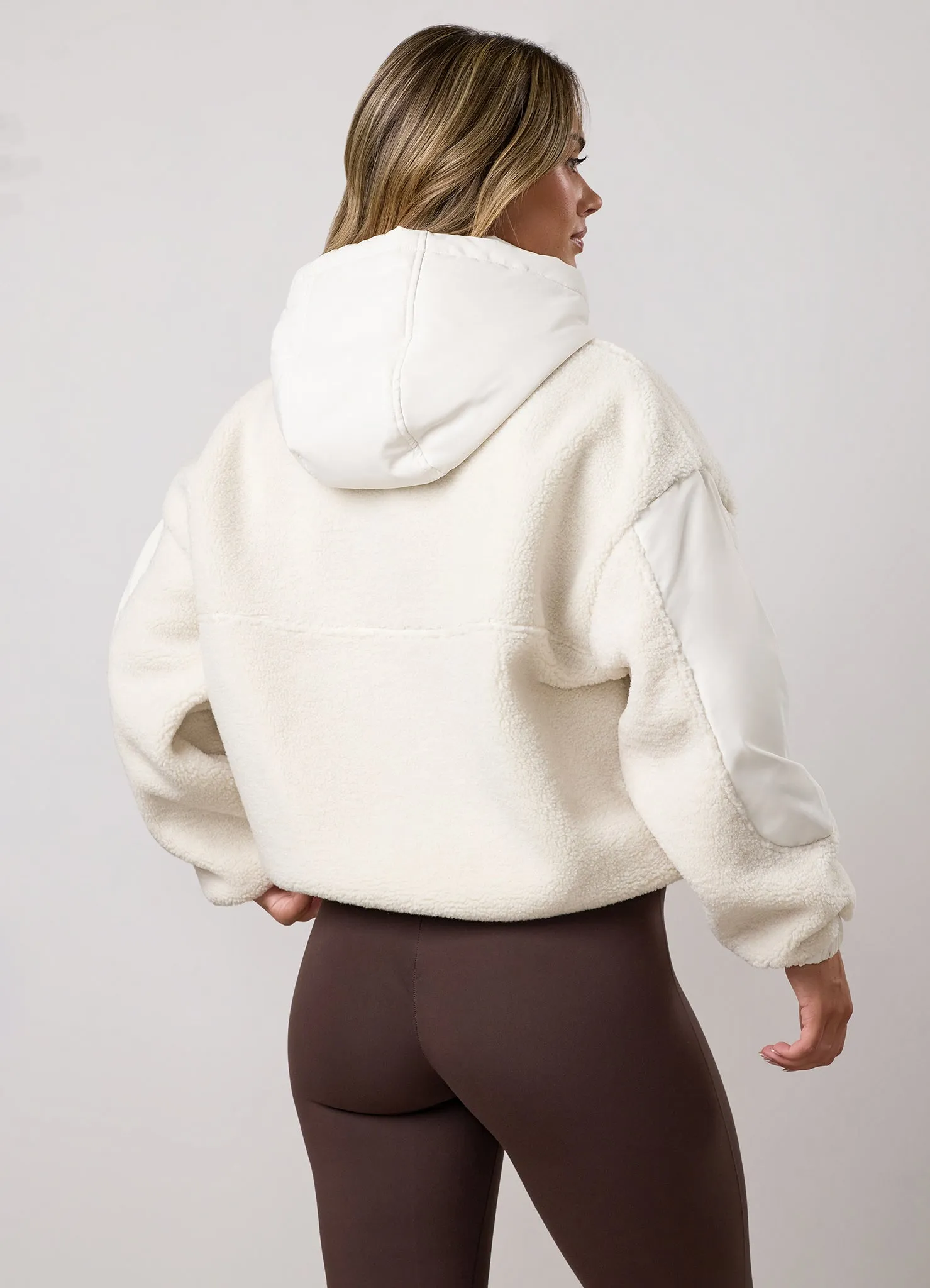 Gym King Borg Fleece and Woven Jacket - Cream sold by The Gym King product image thumbnail 3