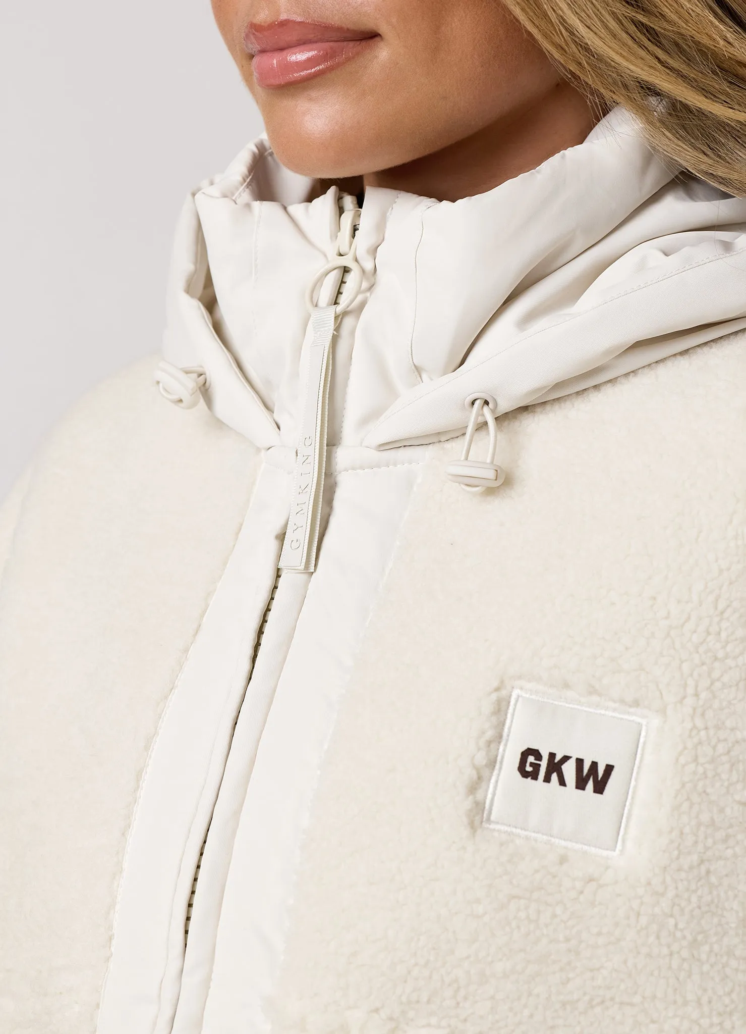 Gym King Borg Fleece and Woven Jacket - Cream sold by The Gym King product image thumbnail 5
