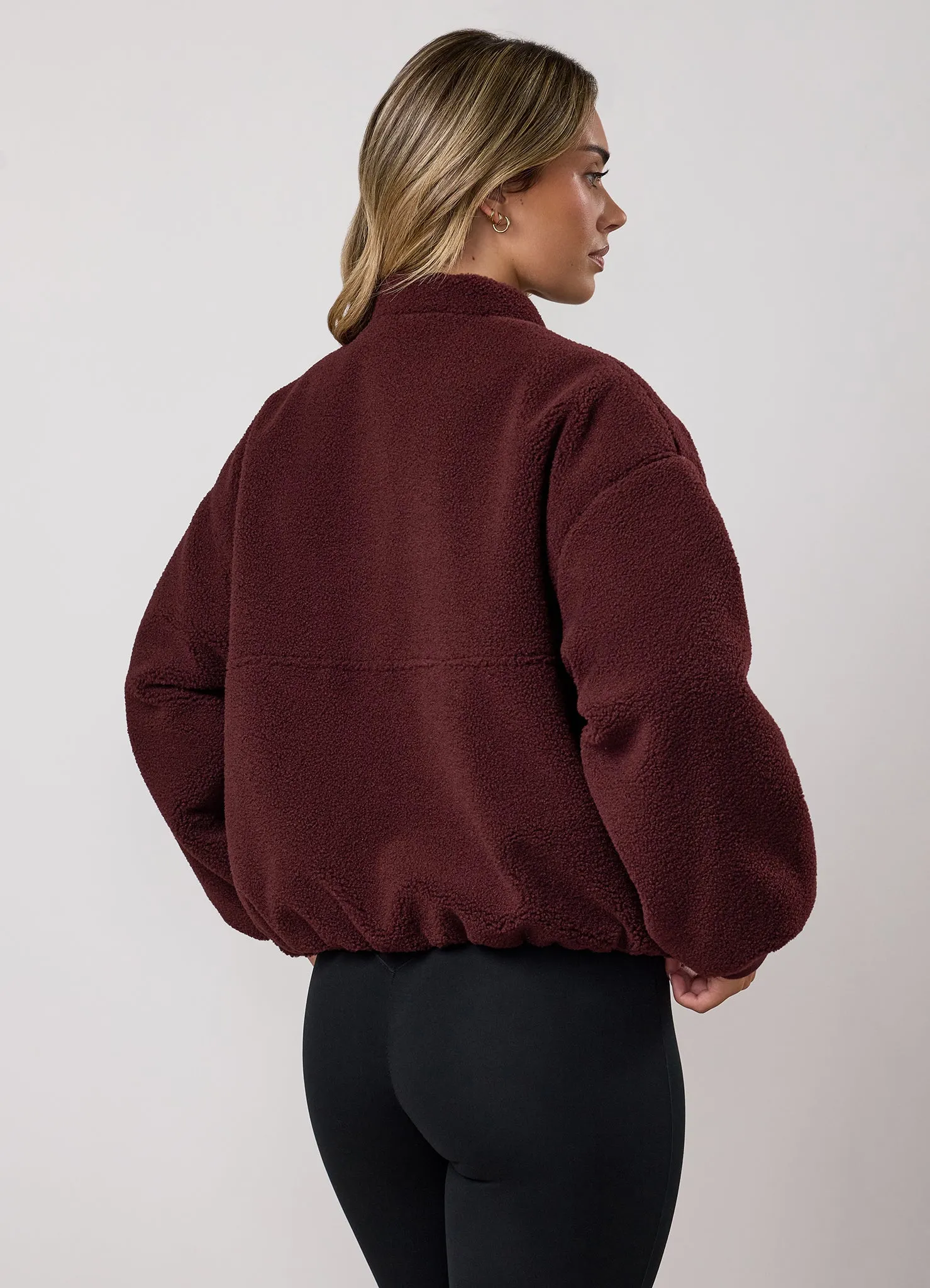 Gym King Borg Puffer Bomber Jacket - Burnt Fig sold by The Gym King product image thumbnail 3