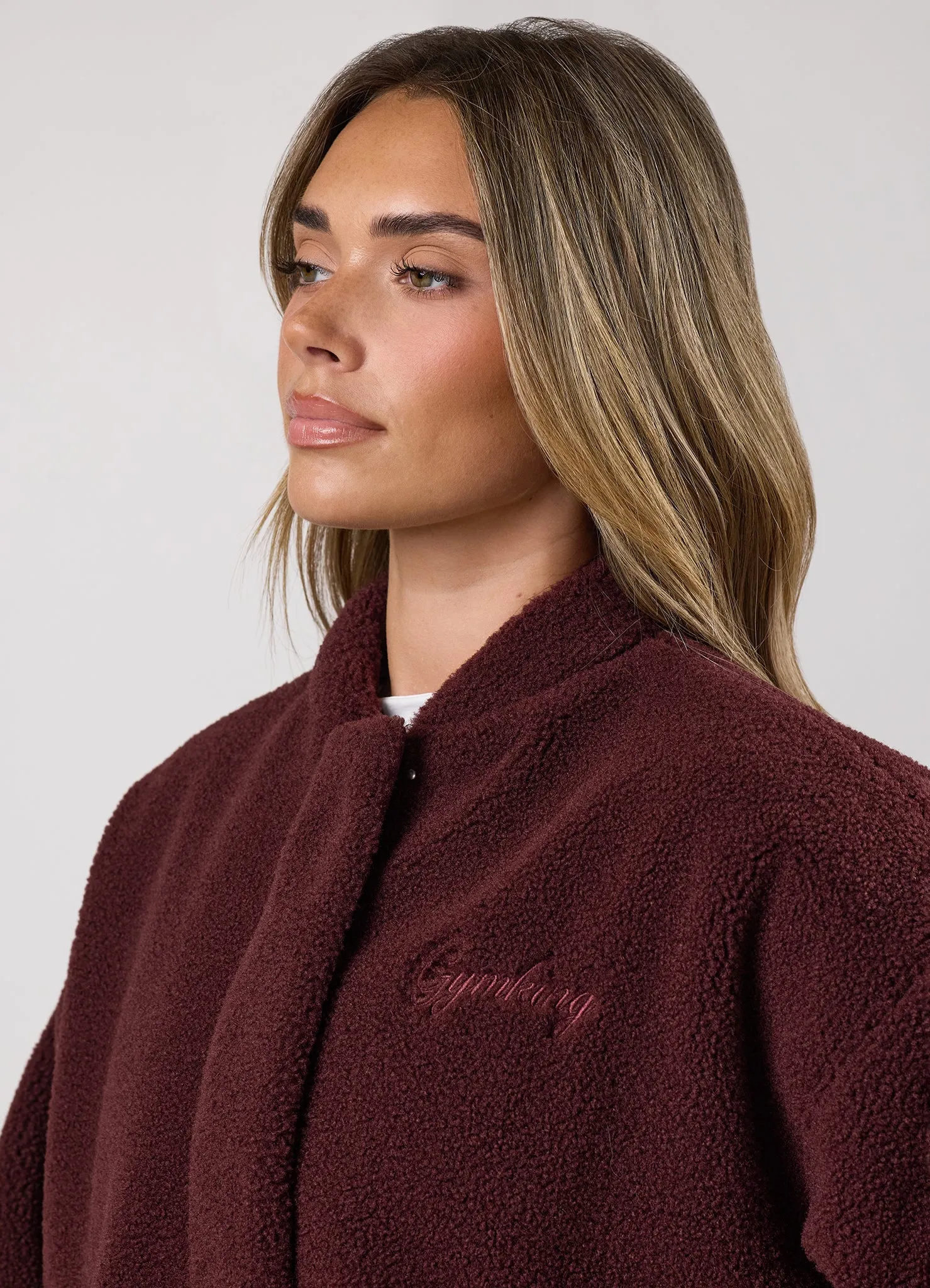 Gym King Borg Puffer Bomber Jacket - Burnt Fig sold by The Gym King product image thumbnail 4