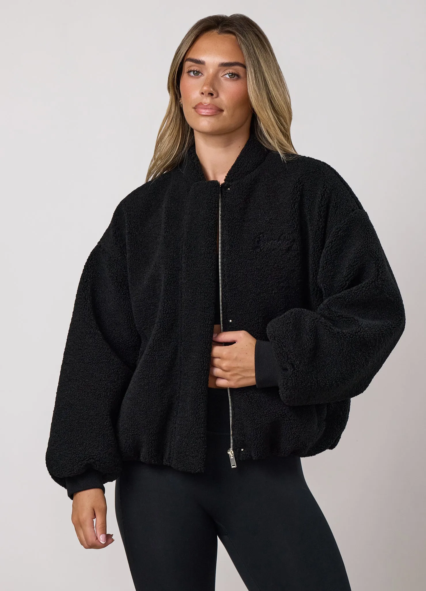 Gym King Borg Puffer Bomber Jacket - Black sold by The Gym King