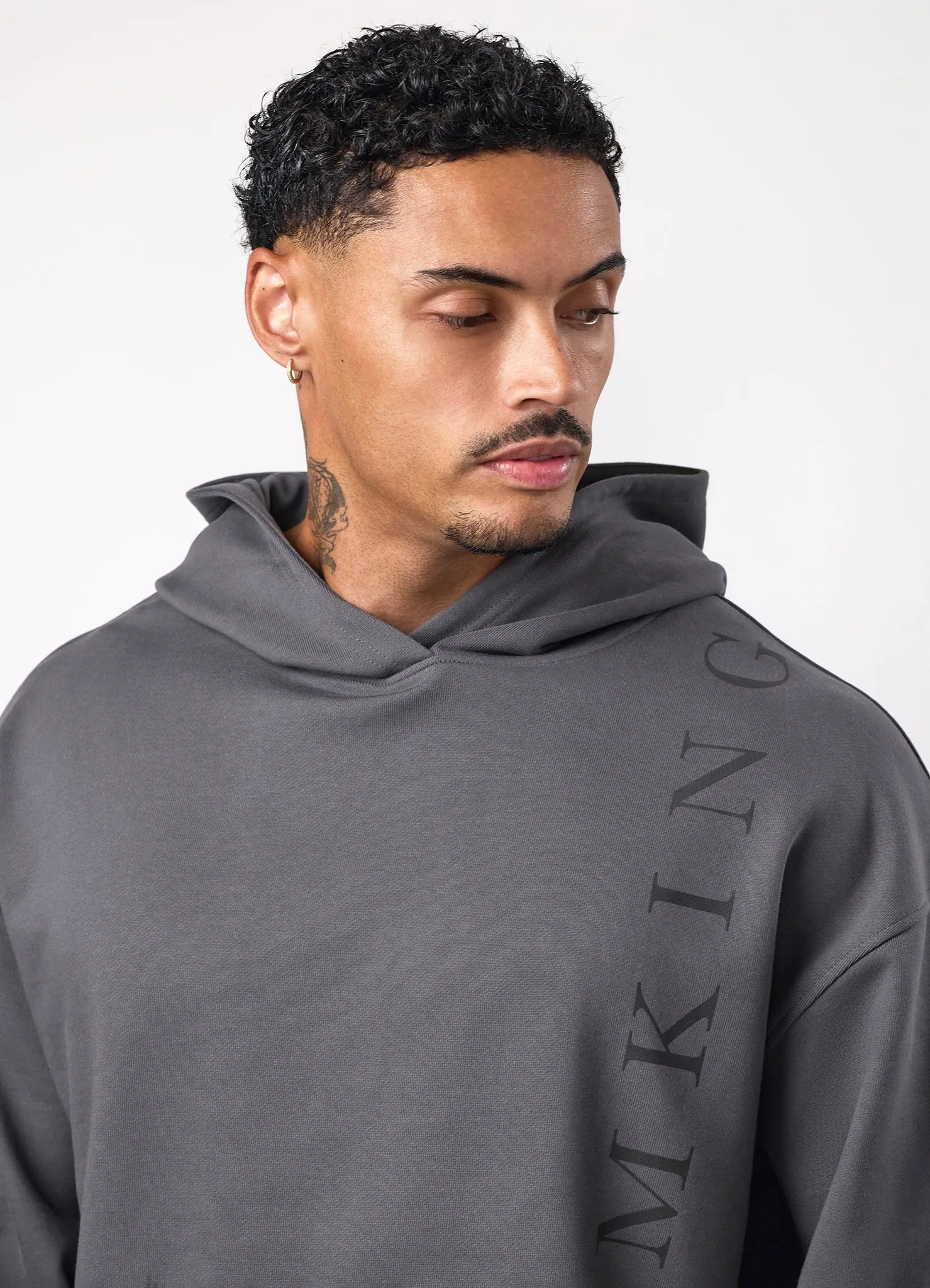 Gym King Text Logo Loopback Hoodie - Alloy Grey sold by The Gym King product image thumbnail 4