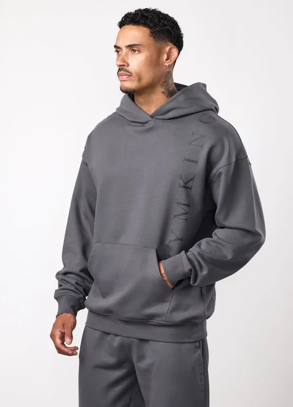Gym King Text Logo Loopback Hoodie - Alloy Grey made by The Gym King