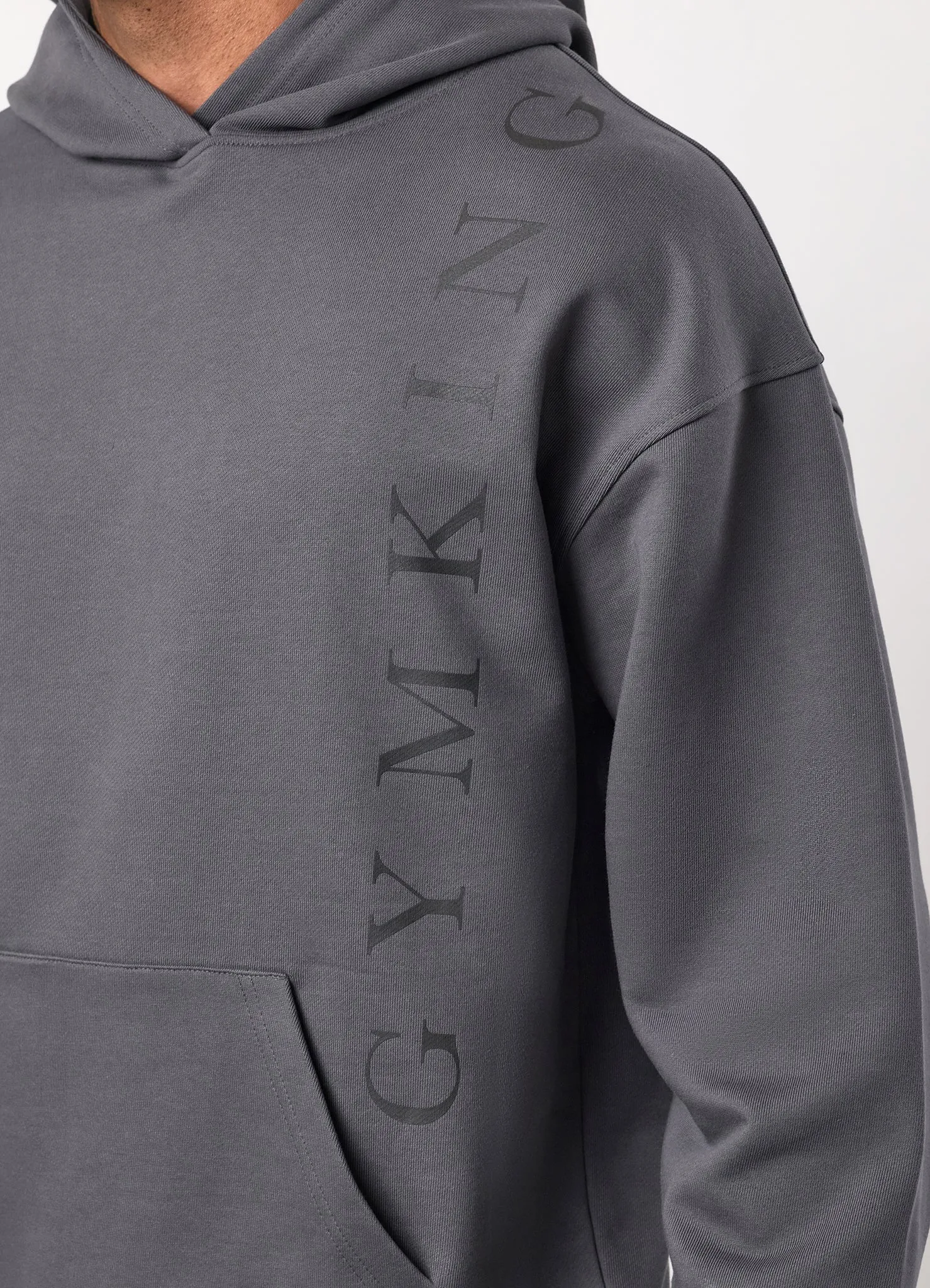 Gym King Text Logo Loopback Hoodie - Alloy Grey sold by The Gym King product image thumbnail 5
