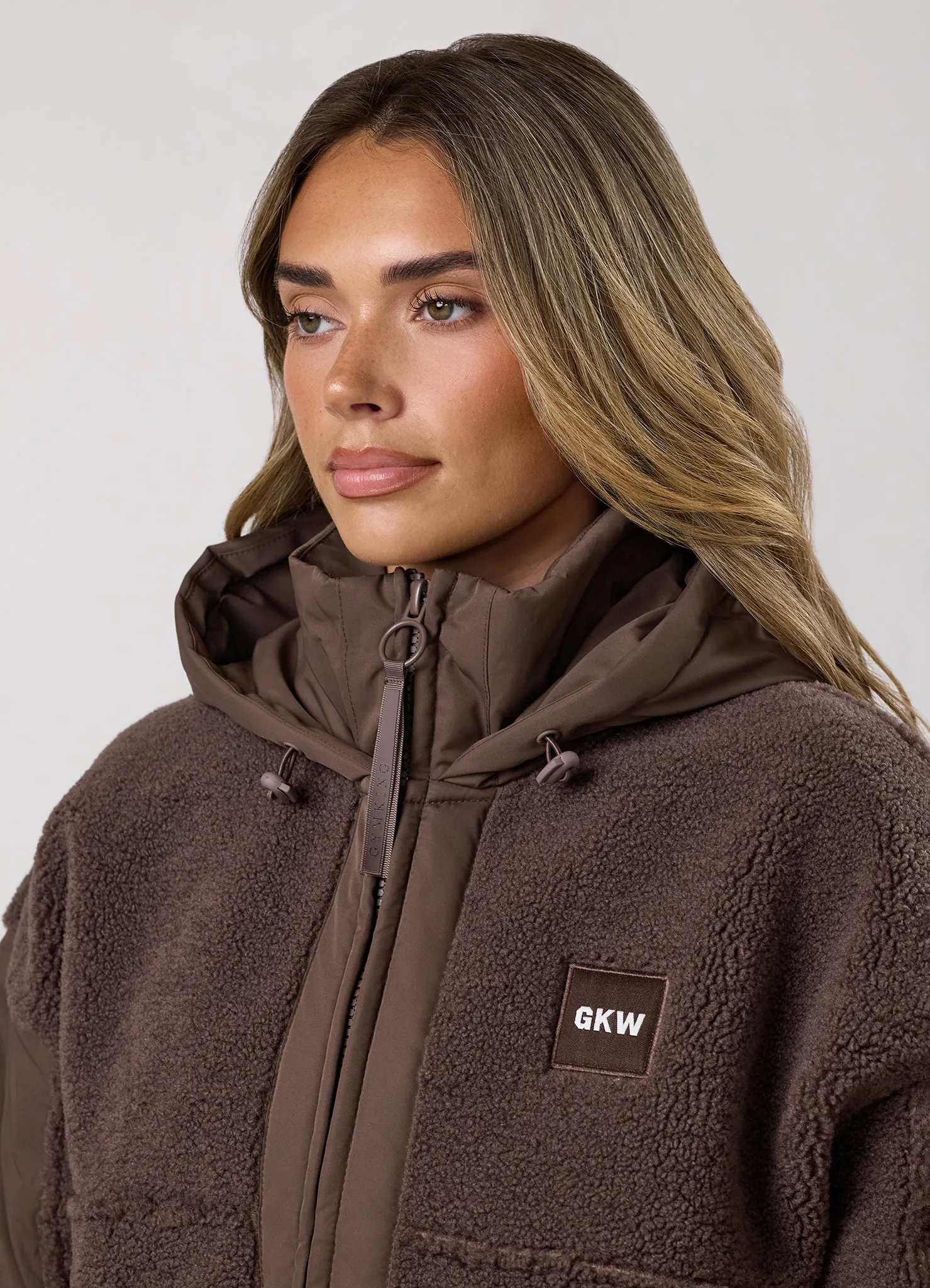 Gym King Borg Fleece and Woven Jacket - Deep Mocha sold by The Gym King product image thumbnail 5