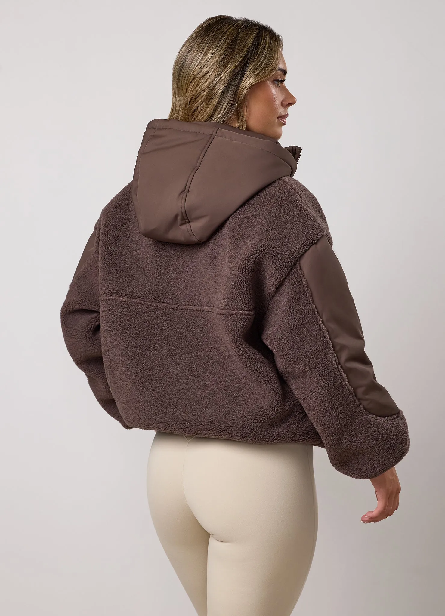Gym King Borg Fleece and Woven Jacket - Deep Mocha sold by The Gym King product image thumbnail 3
