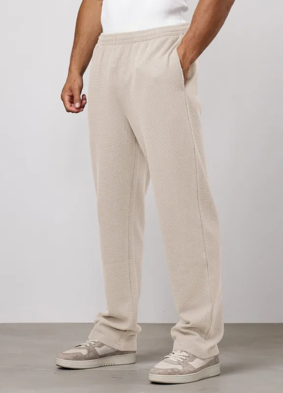 Gym King Signature Waffle Trouser - Light Stone made by The Gym King