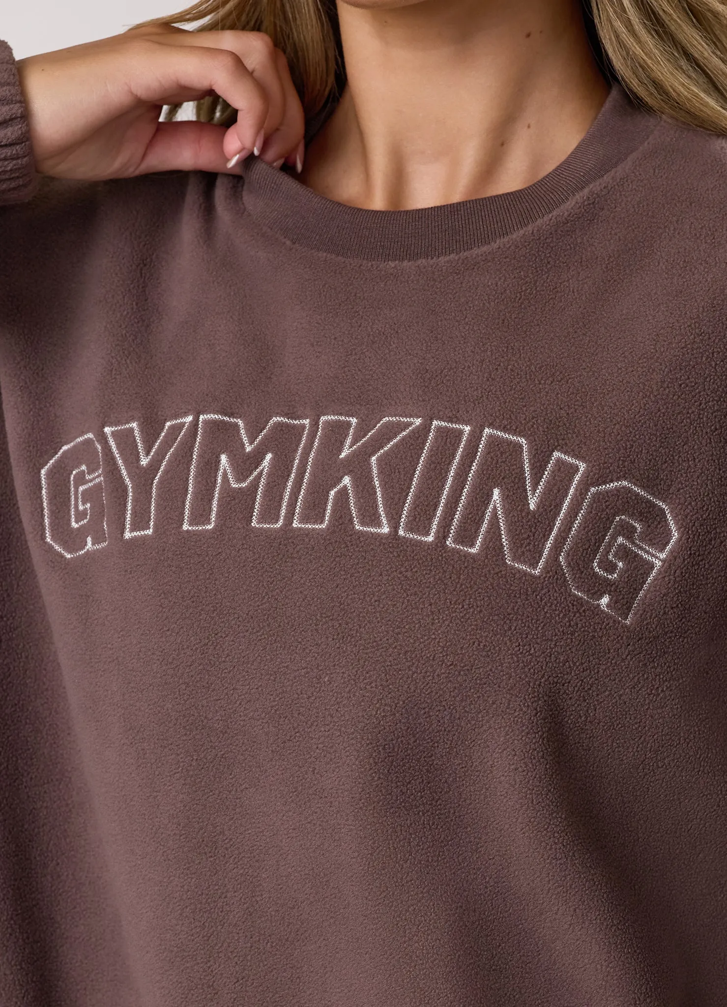 Gym King Sanctuary Polar Fleece Crew - Deep Mocha sold by The Gym King product image thumbnail 5