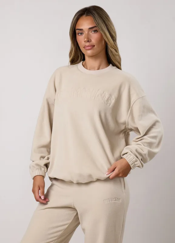 Gym King Sanctuary Polar Fleece Crew - Moonbeam made by The Gym King