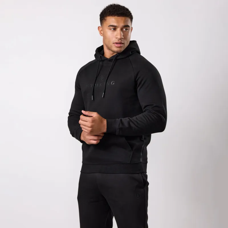 Gym King Pro Logo Hoodie - Black/Black made by The Gym King