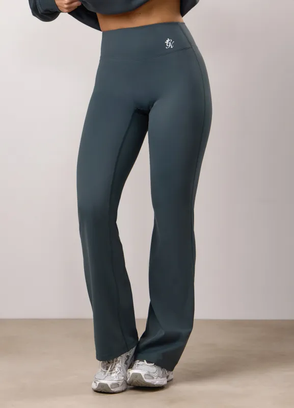 Gym King 365 Petite Length Flared Yoga Pant - Iron Blue made by The Gym King