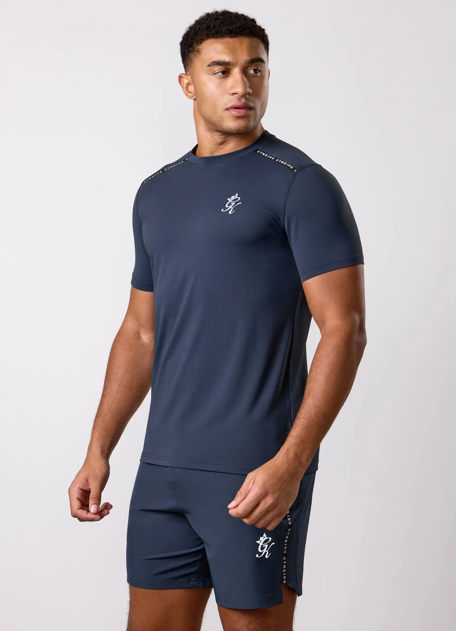 Gym King Ambition Taped T-Shirt- Deep Slate Blue sold by The Gym King