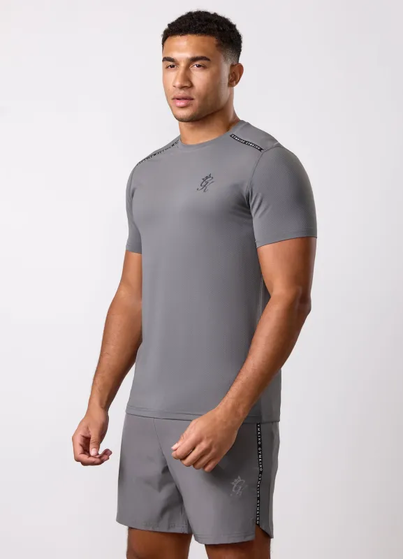 Gym King Ambition Taped T-Shirt- Fossil Grey made by The Gym King