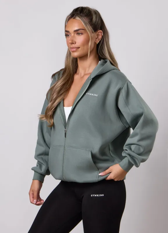 Gym King 365 Full Zip Hoodie - Fern made by The Gym King