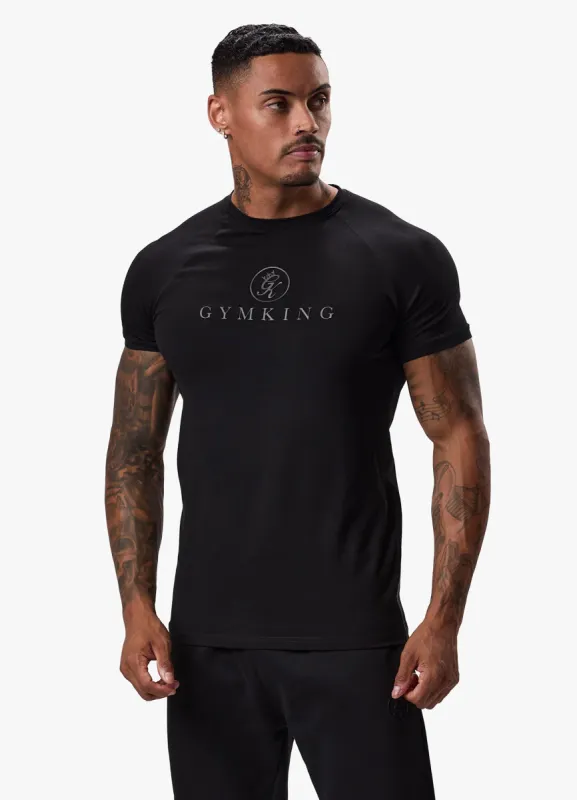 Gym King Pro Logo Tee - Black/Black sold by The Gym King