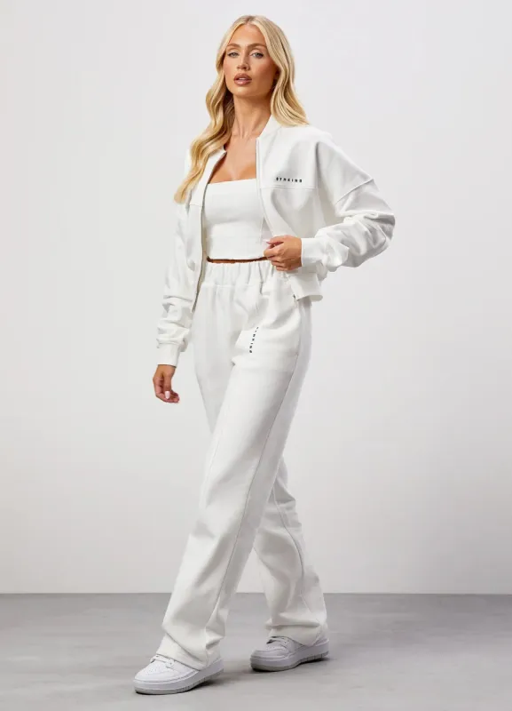 GKW Seam Detail Bomber Jacket & Jogger - Cream sold by The Gym King