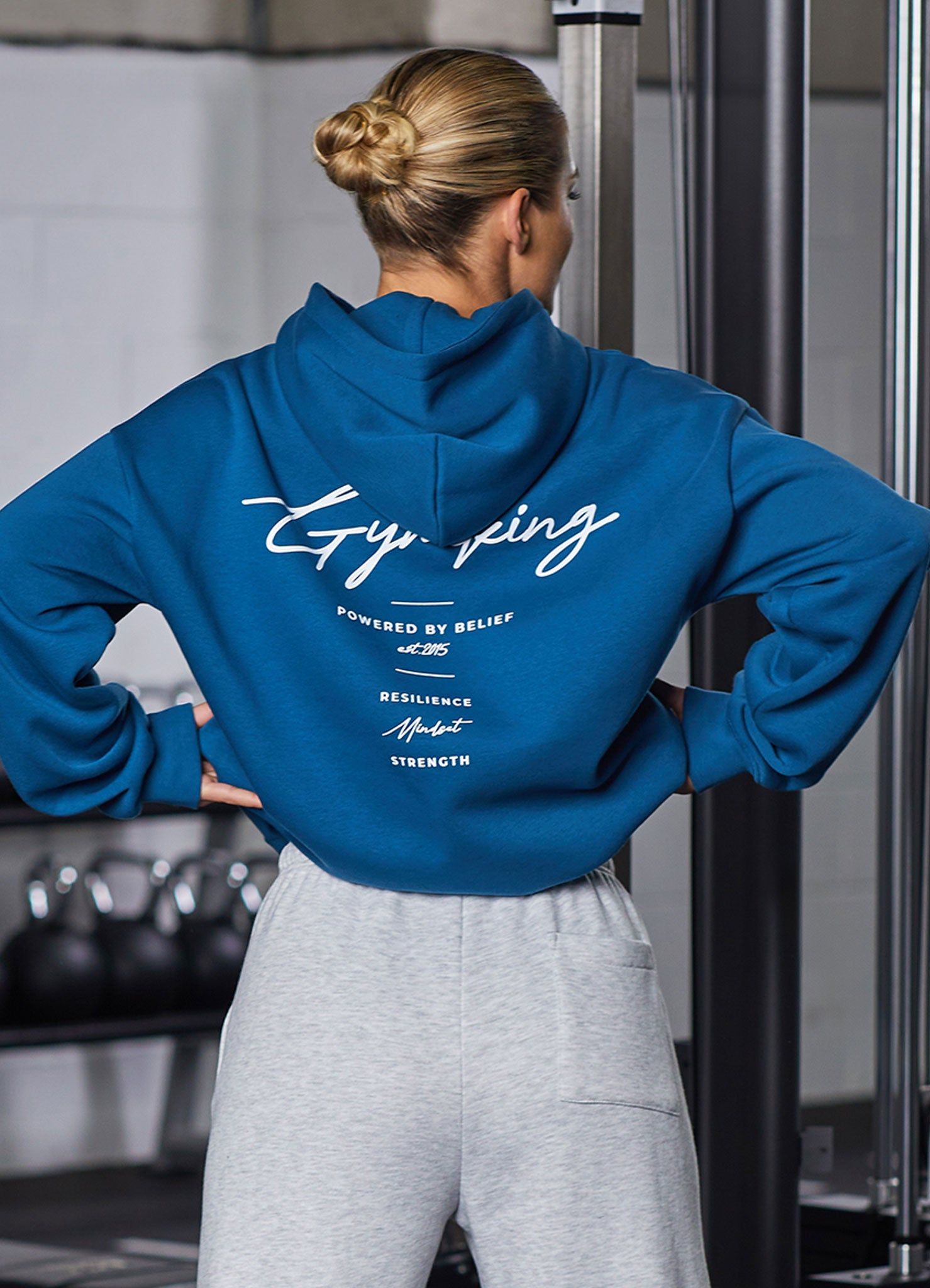 Gym King Reset Oversized Hood - Marine Teal sold by The Gym King