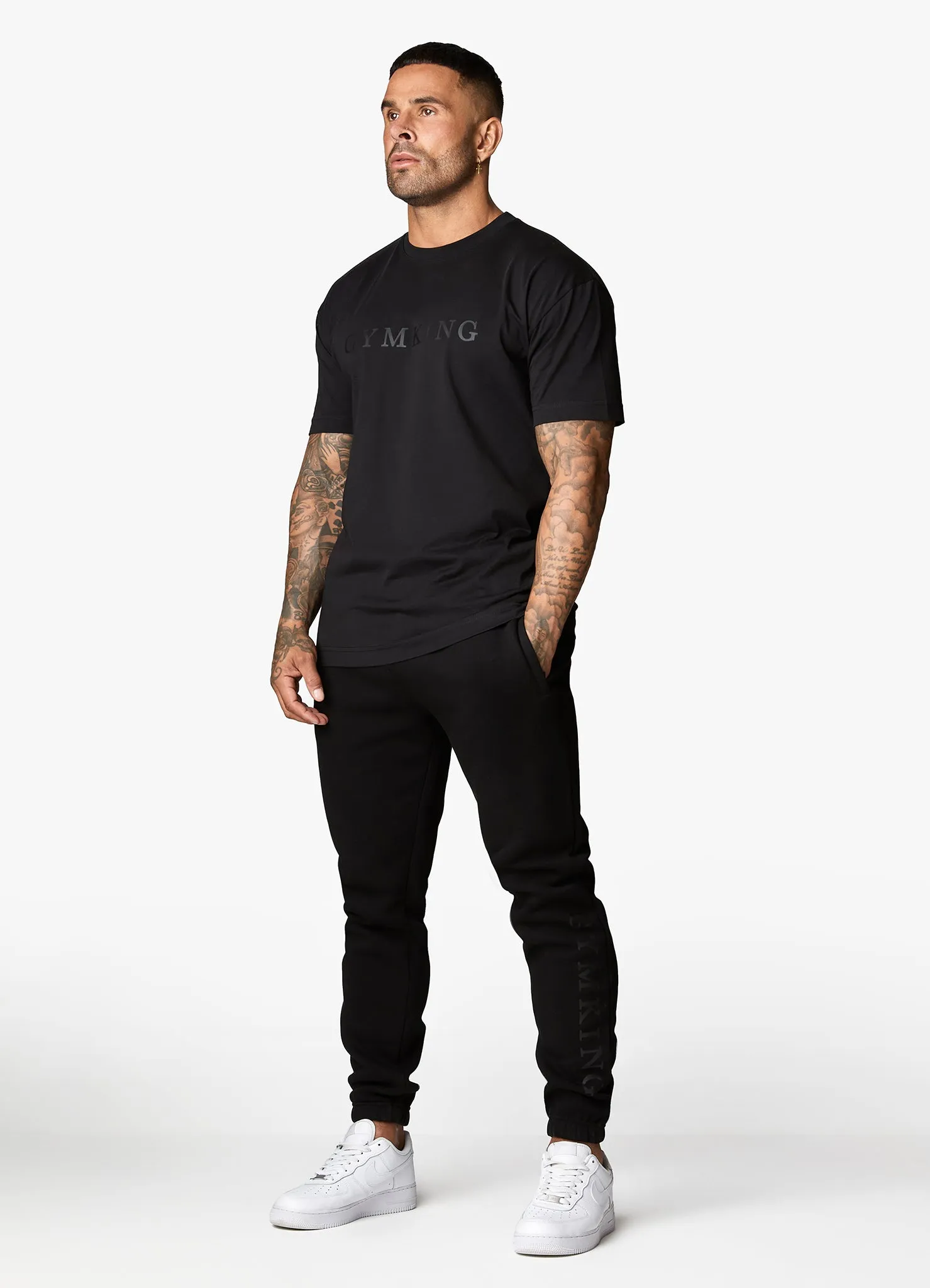 Gym King Covert Linear Logo Jogger - Black sold by The Gym King product image thumbnail 5